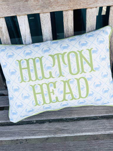 Blue crab throw pillow