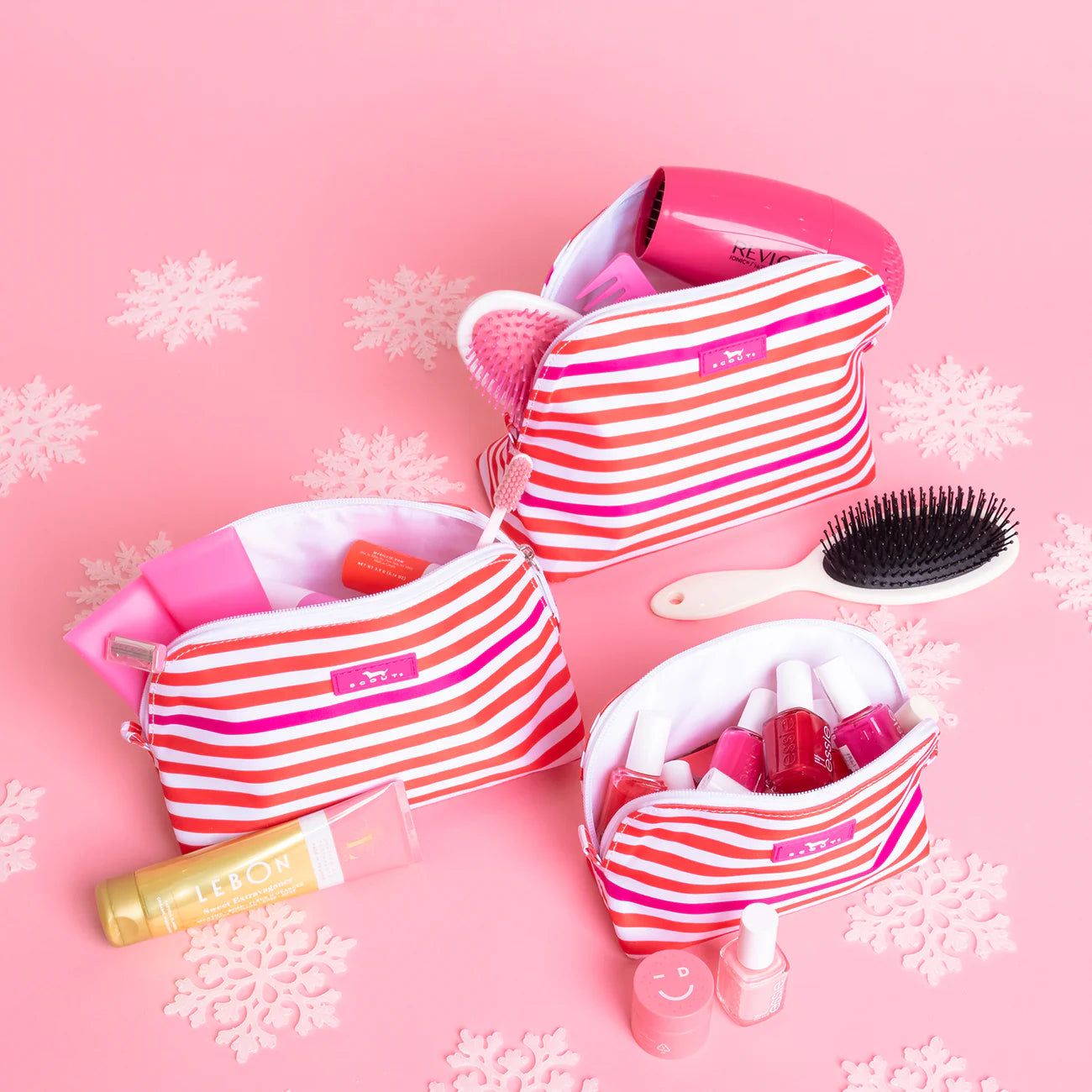 Ready to Jingle Triple Threat Makeup Bag Set by Scout