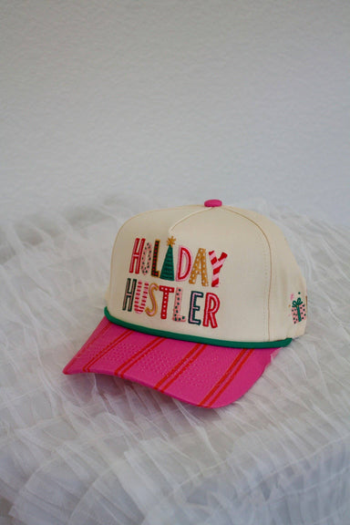 pink and red striped bill Holiday Hustler Canvas Hat