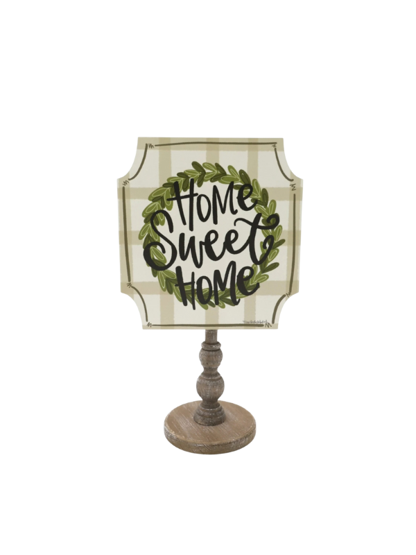 Home Sweet Home Boxwood Wreath Topper plaid