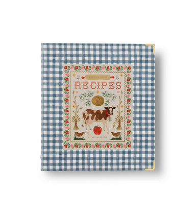 cow and blue plaid binder recipe card holder book