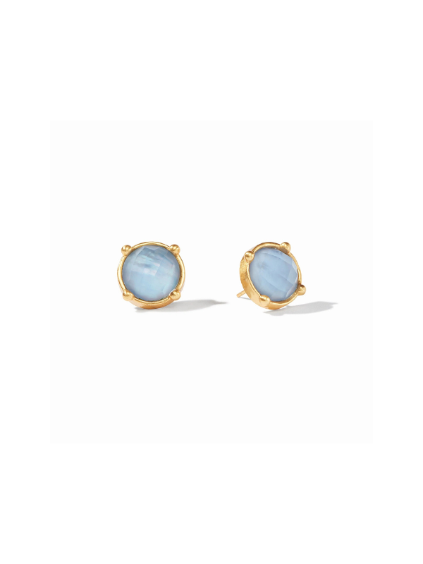 gold and blue stud earring
