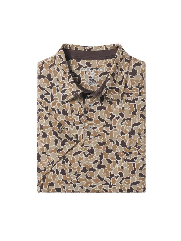 Old School camo polo in shades of brown 