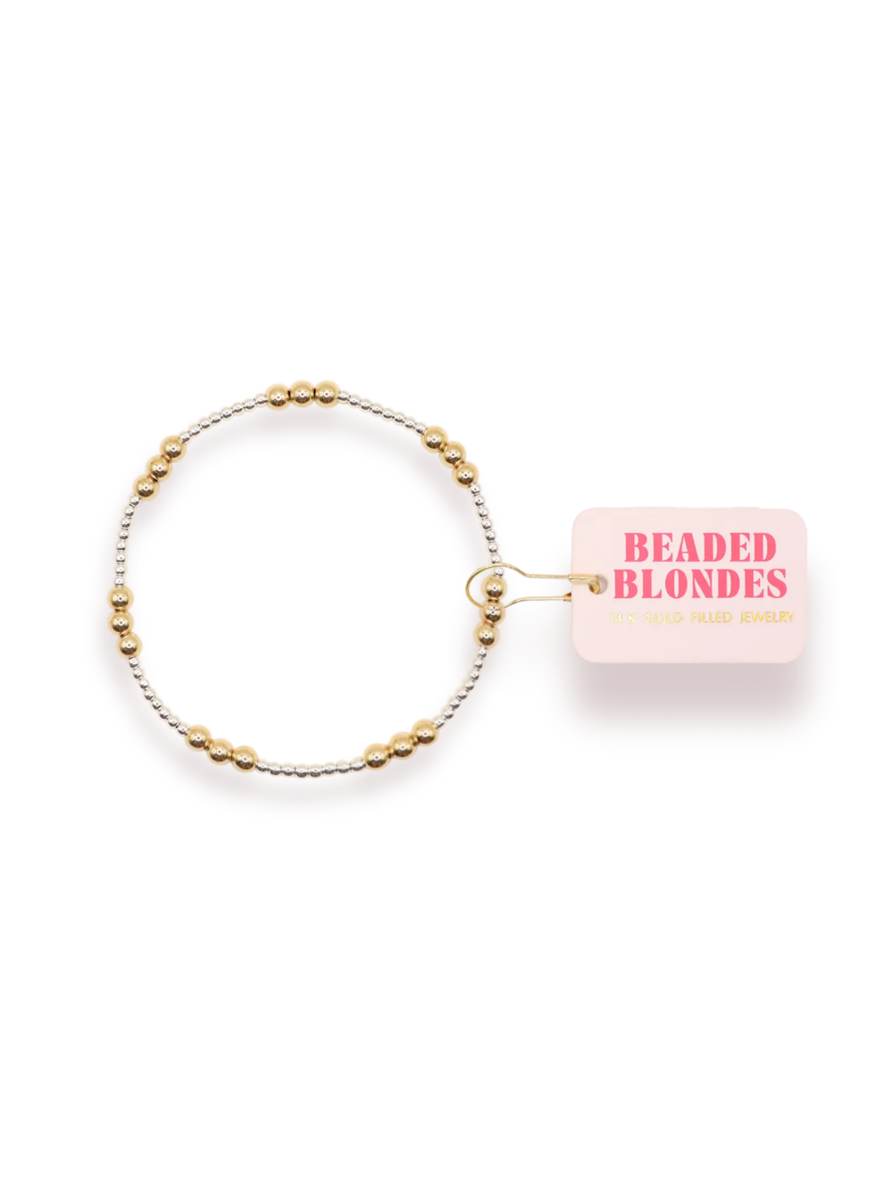 gold and silver beaded bracelet 