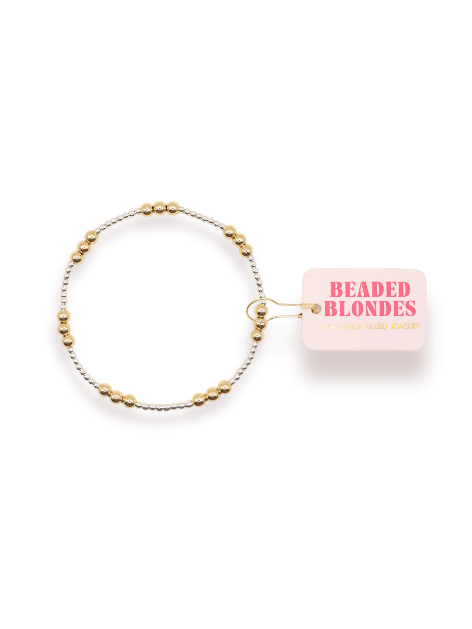 gold and silver beaded bracelet 