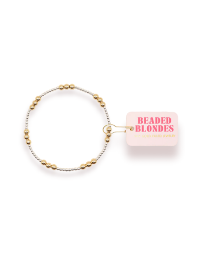gold and silver beaded bracelet 