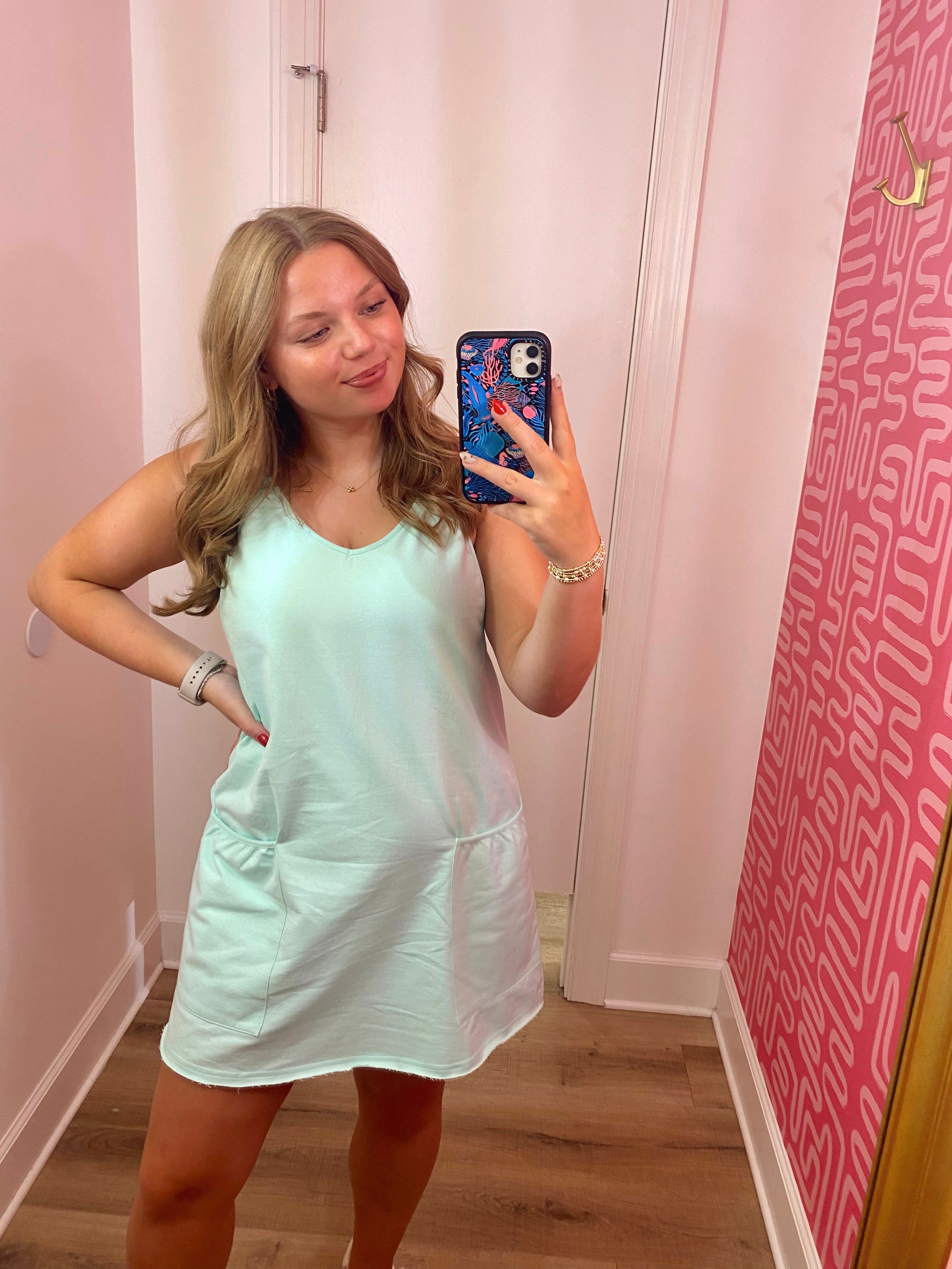 The Caitlyn Romper Dress in Mint