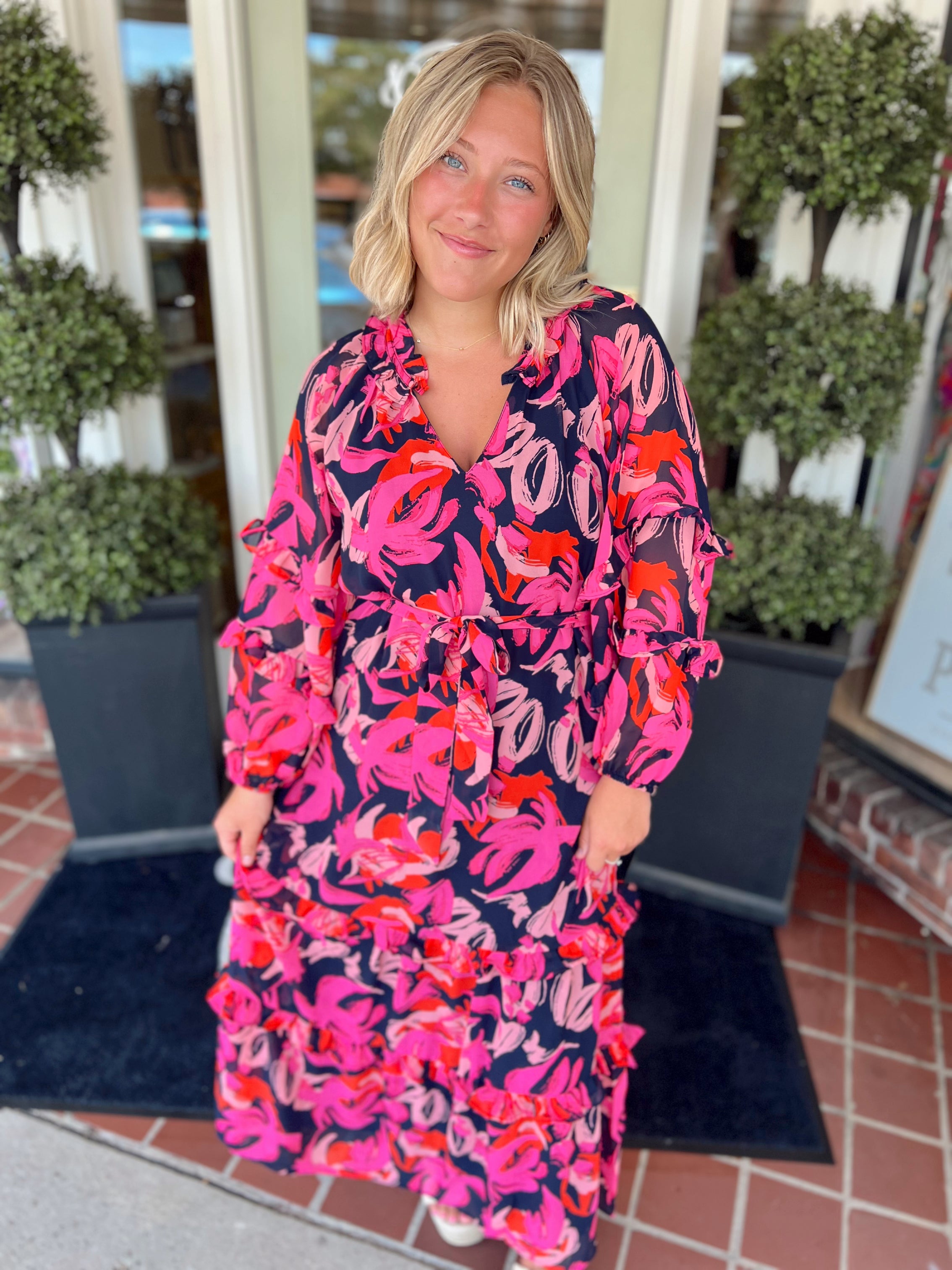 The Portia Maxi Dress in Pink by Mudpie