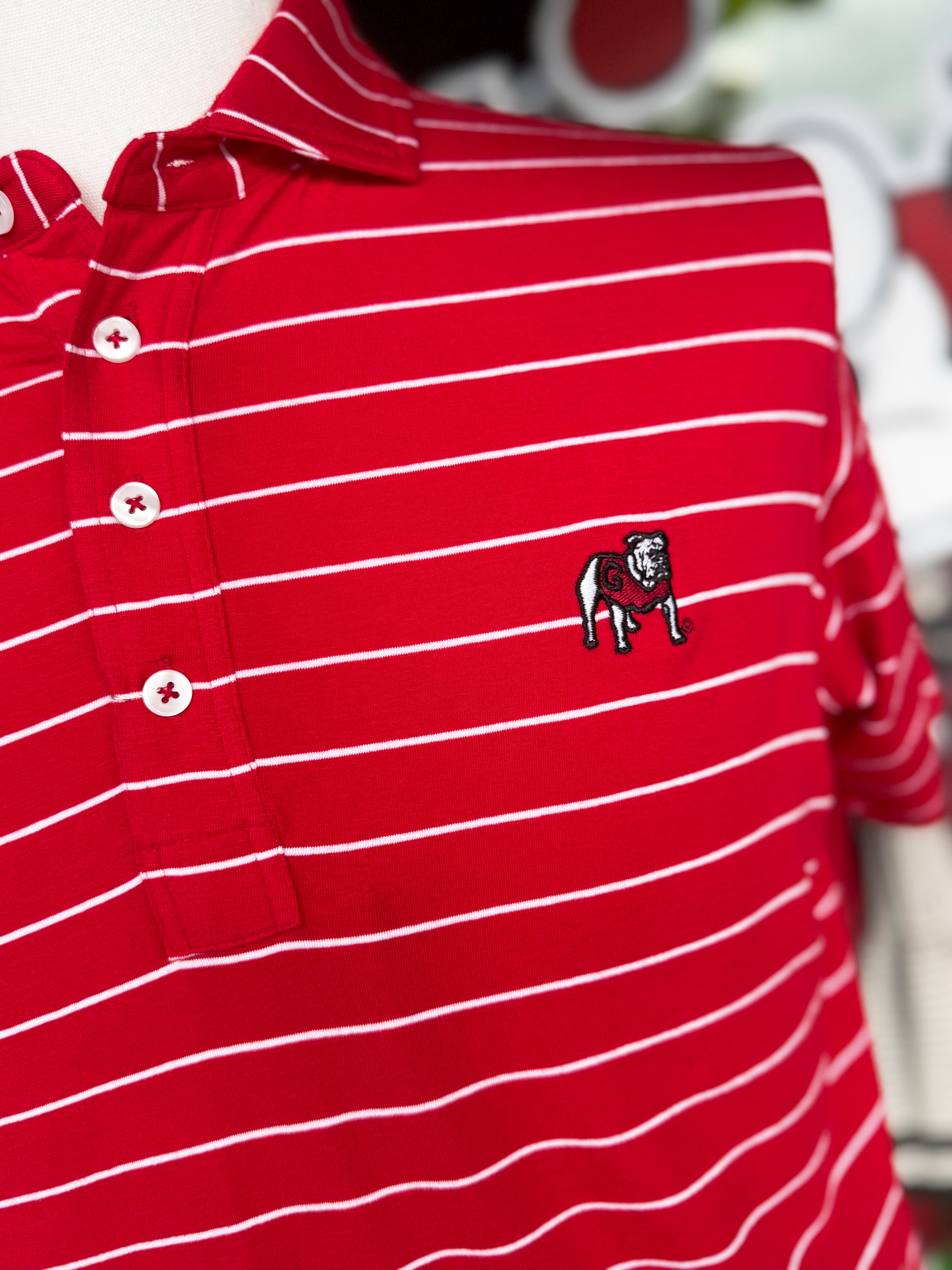 UGA Standing Dawg Camellia Cotton Lyocell Performance Polo