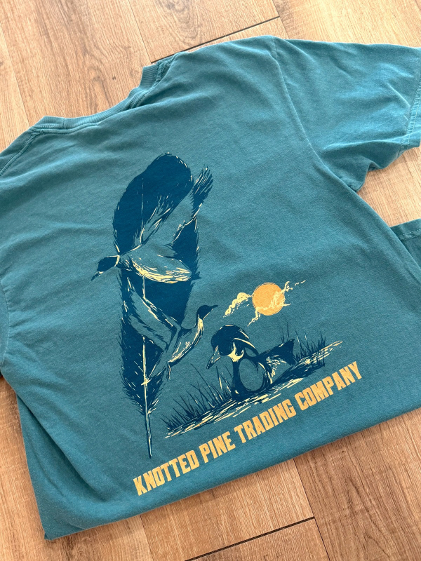 Flyway Short Sleeve Tee in Emerald by Knotted Pine Trading Co.