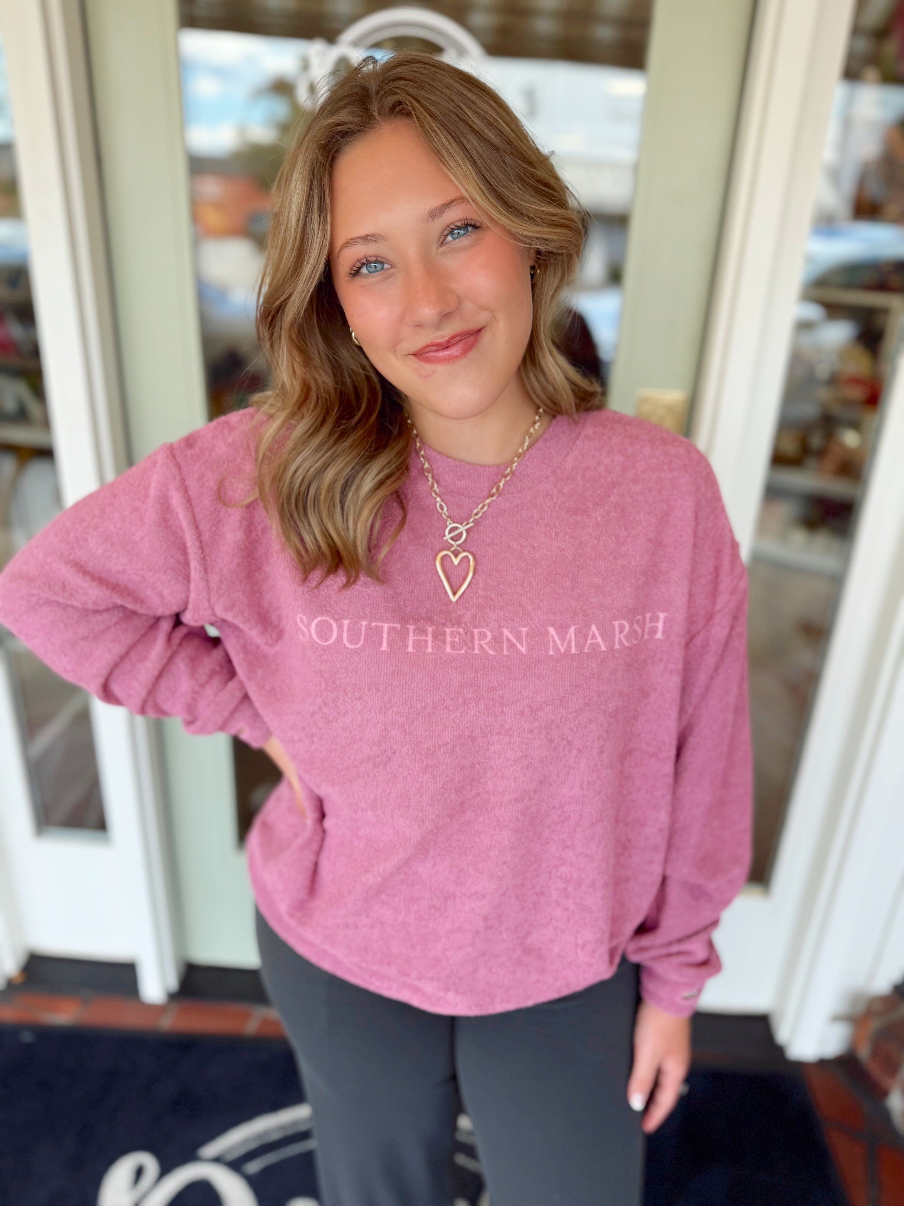 Sunday Morning Sweater in Mulberry By Southern Marsh