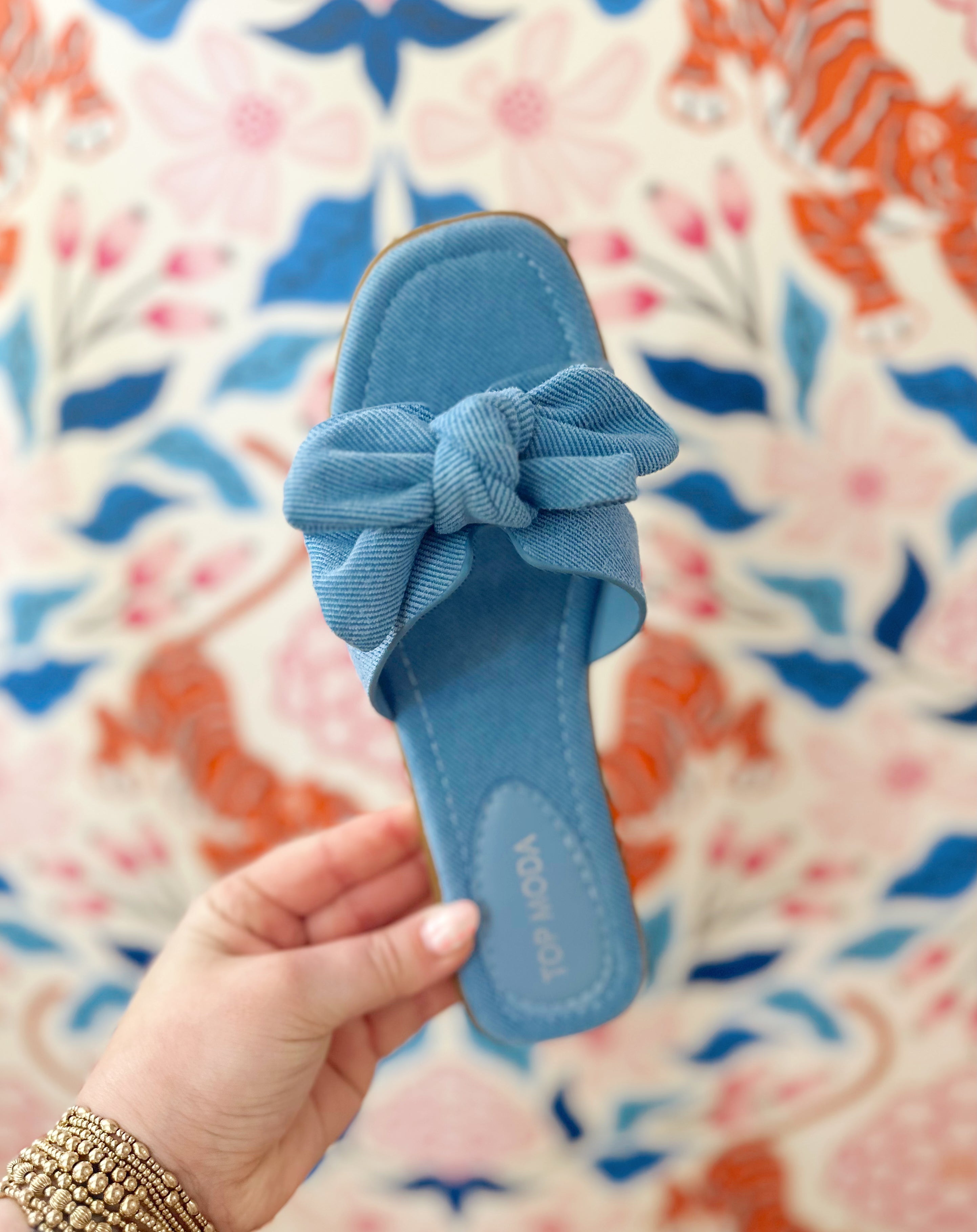 Blue Bow Denim Sandal