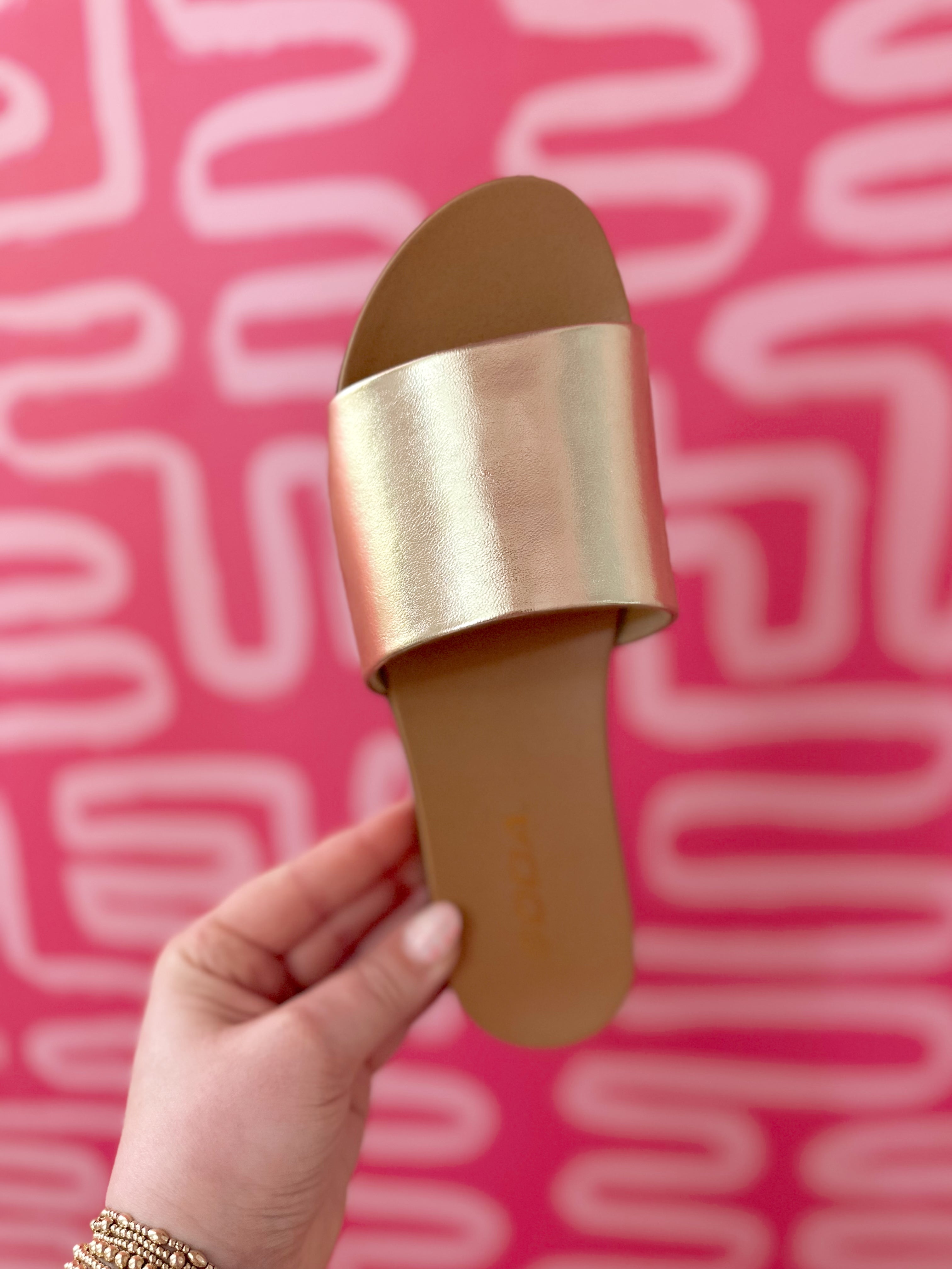 Gold Slide Sandals