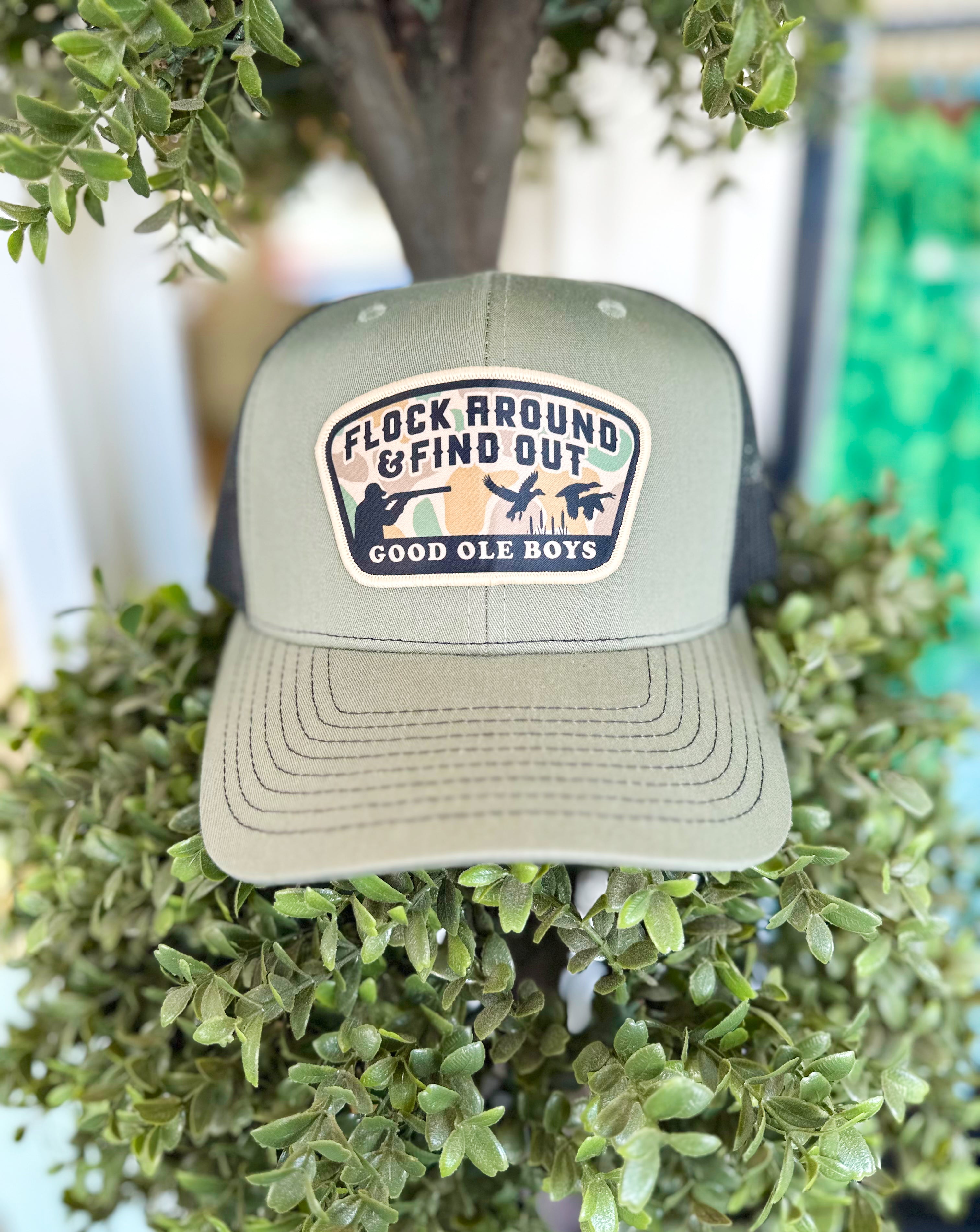 Flock Around Patch Hat by Good Ole Boys