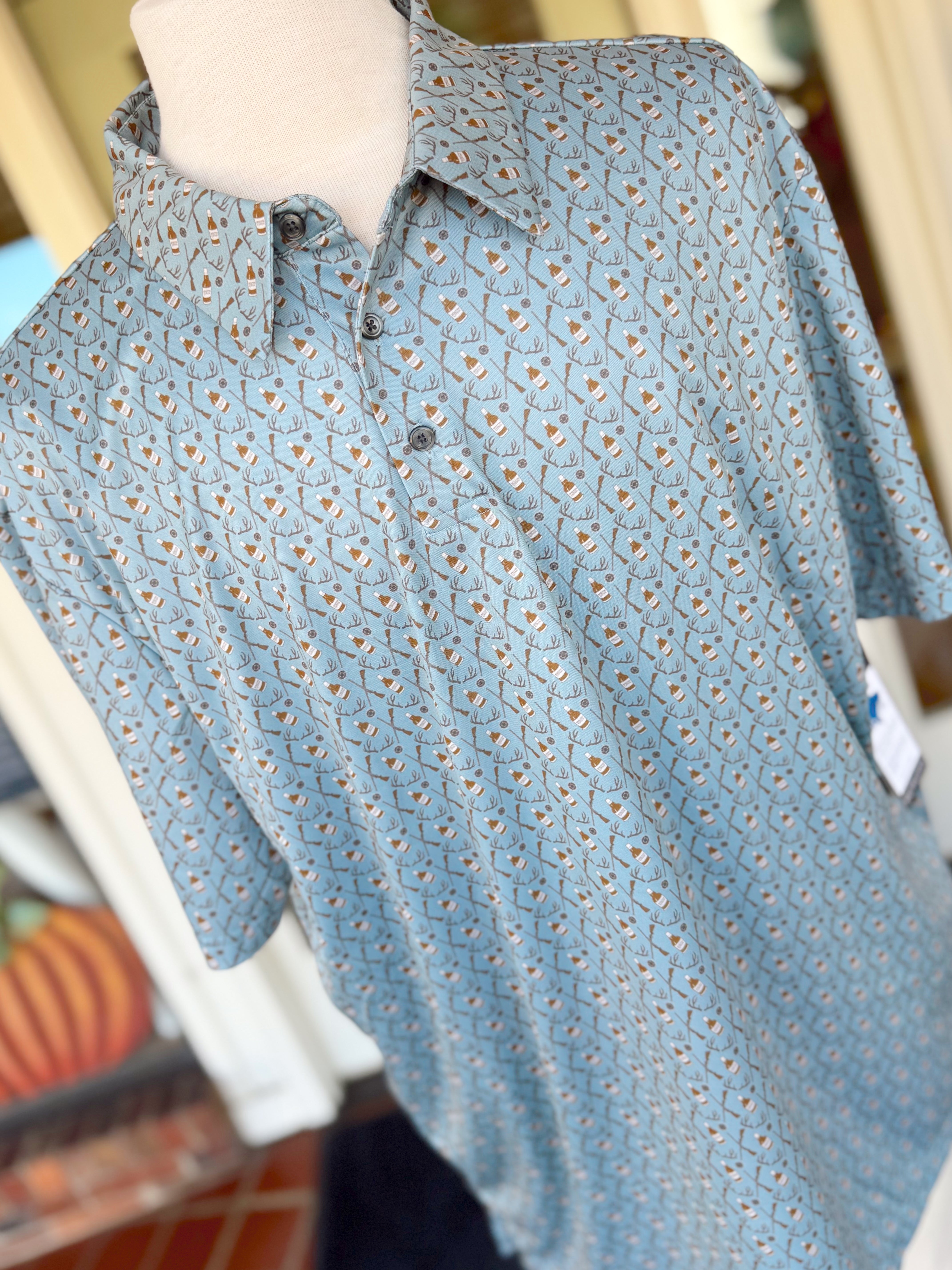 Bucks & Bourbon Performance Polo by Struttin' Cotton