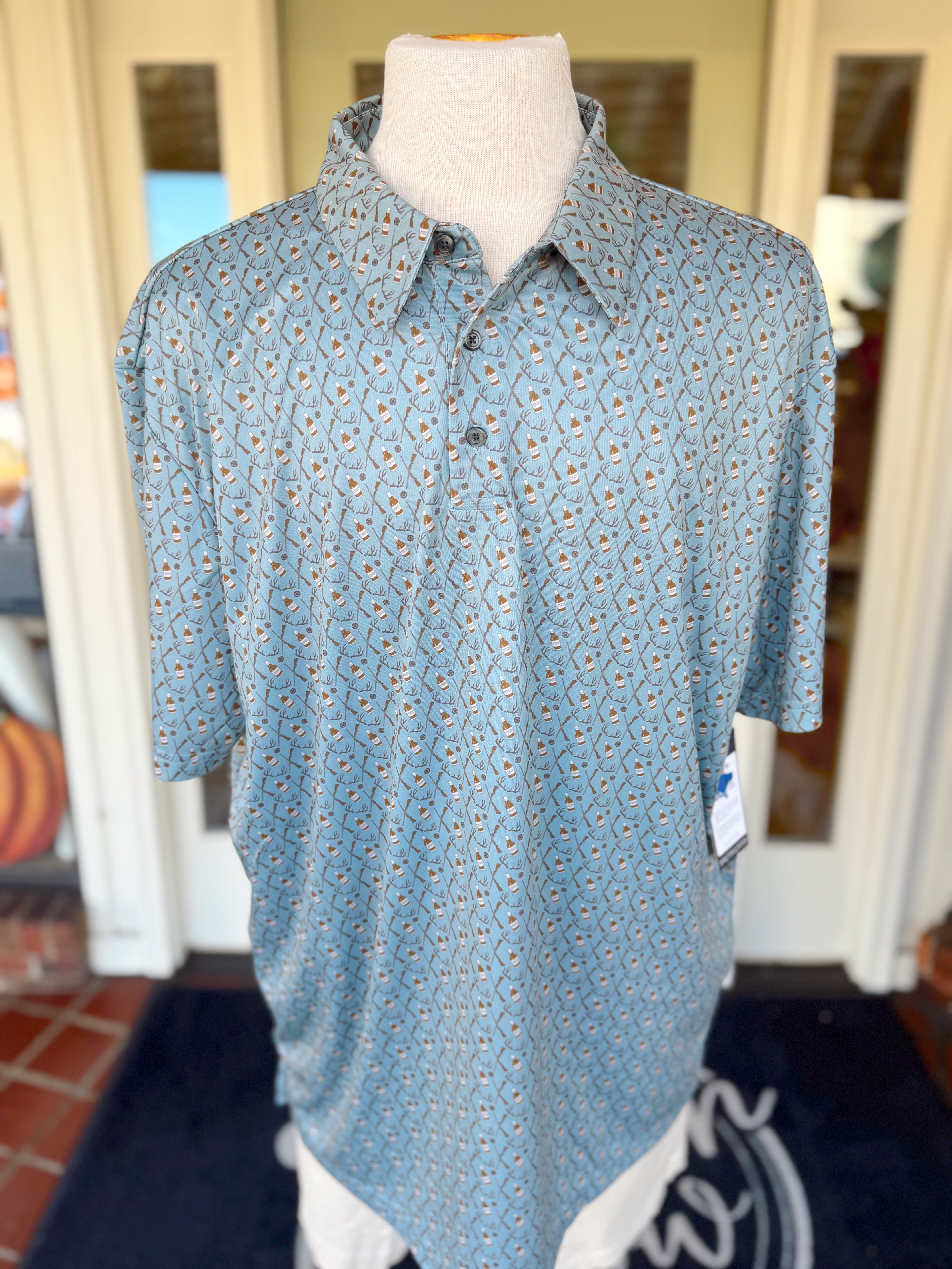 Bucks & Bourbon Performance Polo by Struttin' Cotton