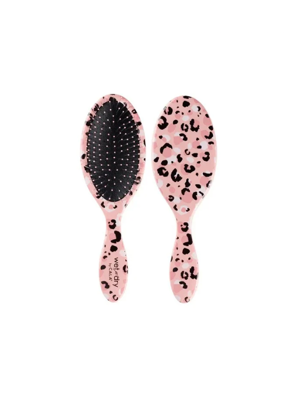 Pink Cheetah WetnDry Detangling Hair Brush by Cala