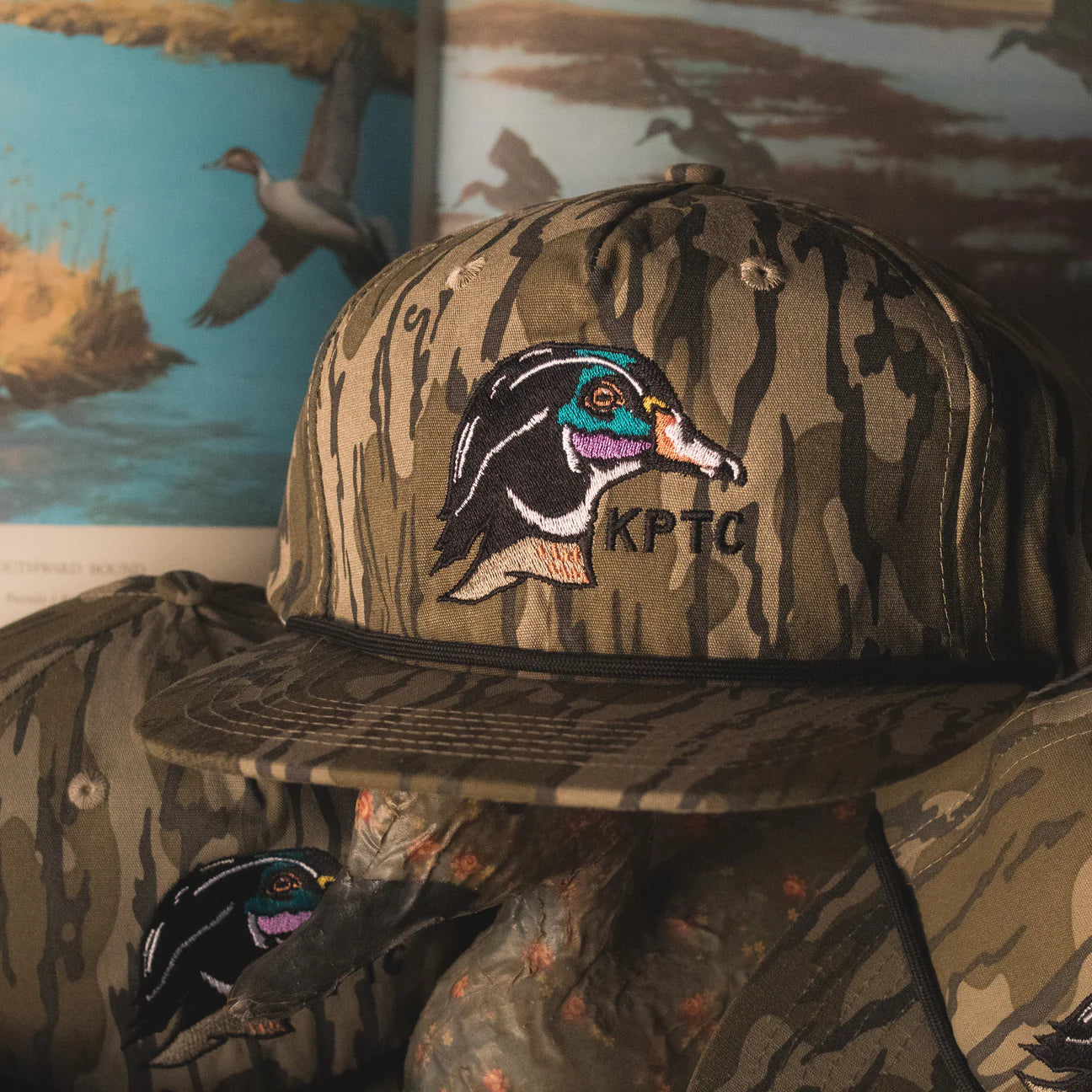 Wood Duck Rope Hat in Bottomlands Camo by Knotted Pine Trading Co.