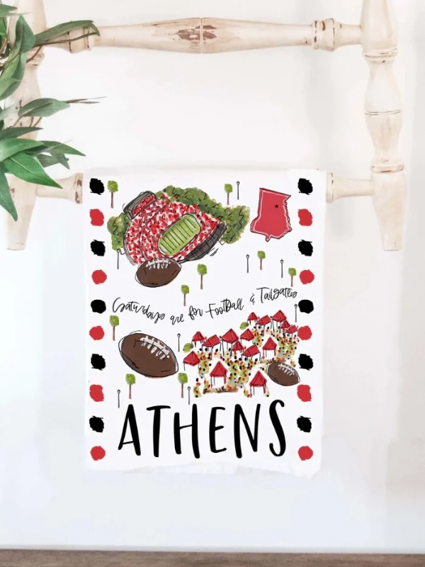 Athens Cotton College Town Hand Towel