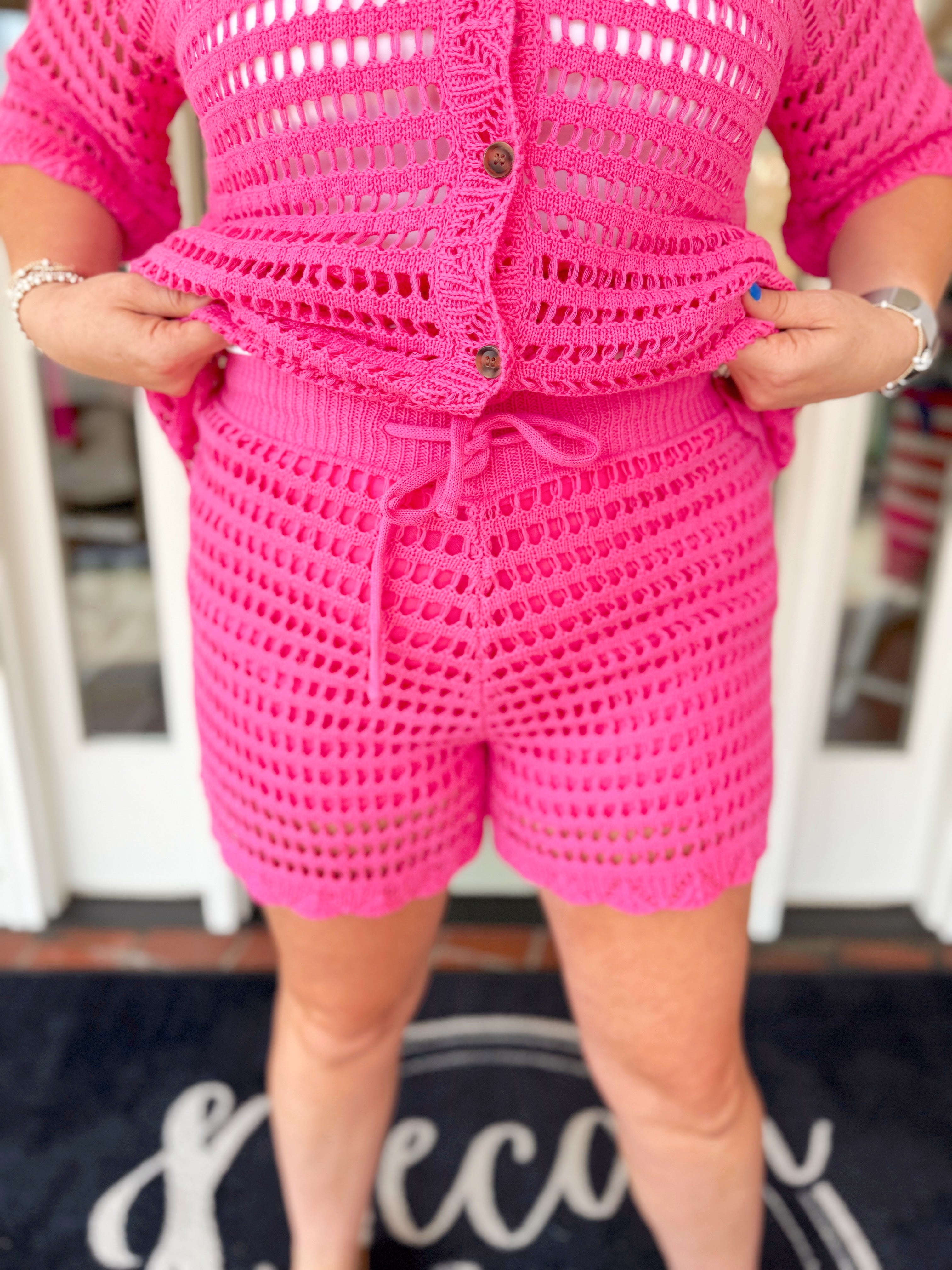 The Laurel Pointelle Sweater Shorts