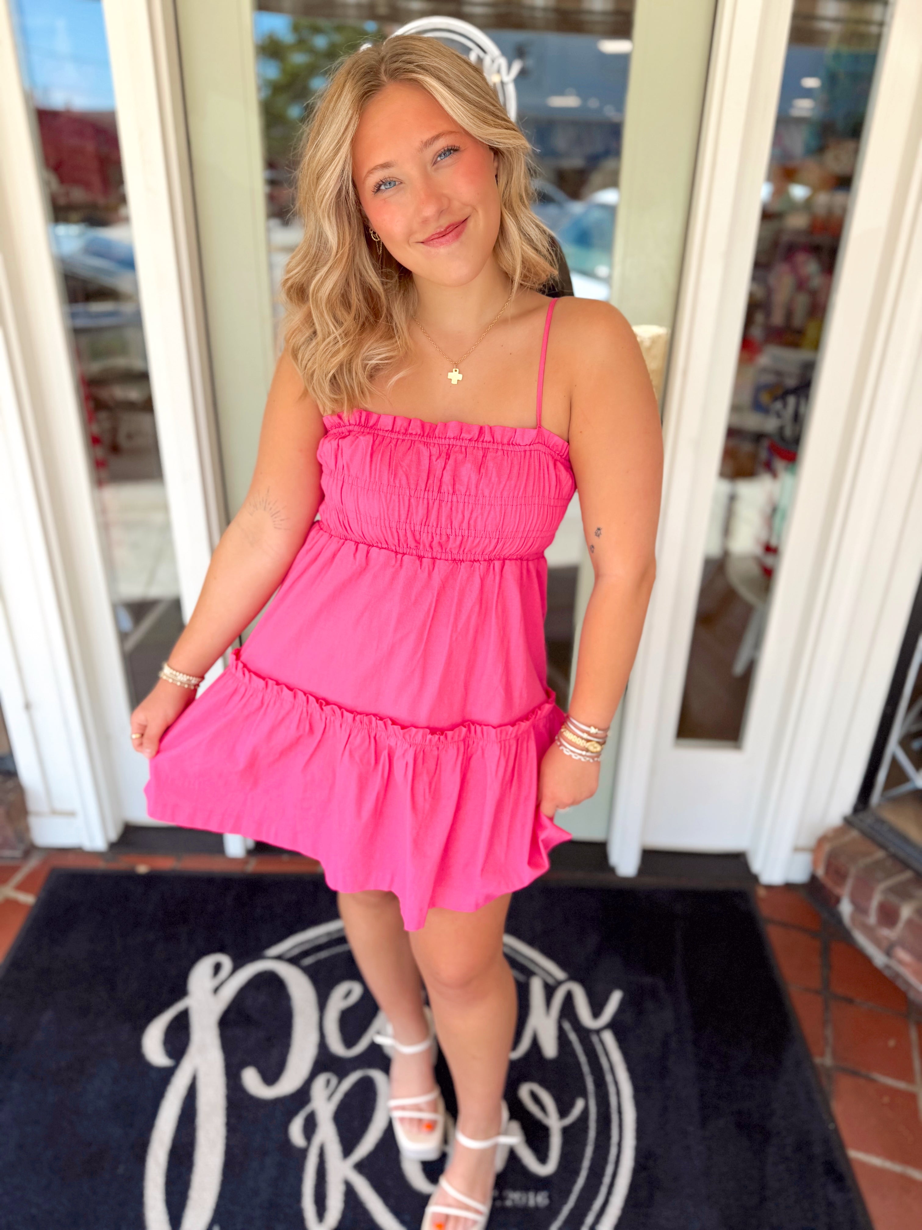 The Leslie Ruffle Trim Dress