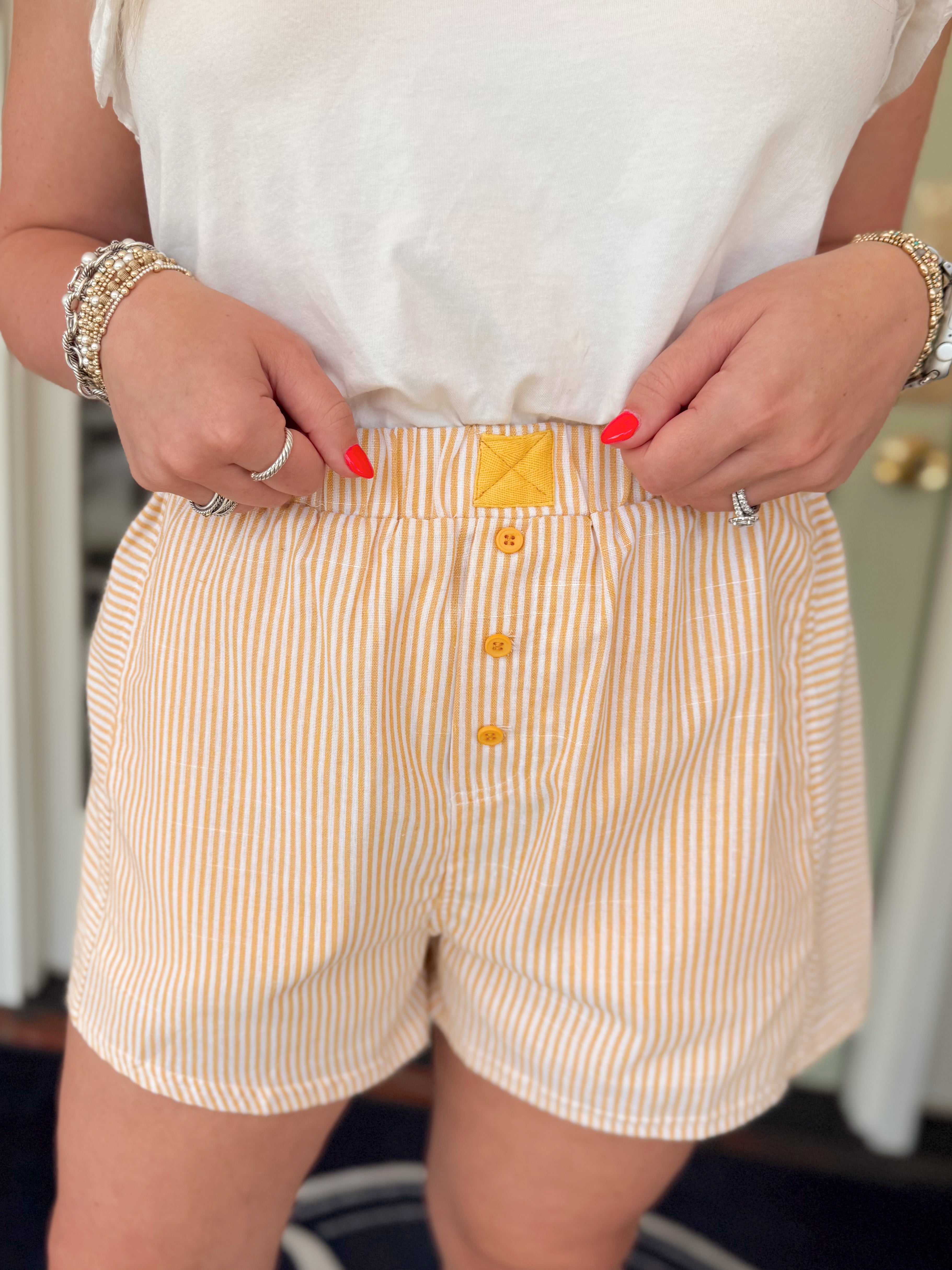 The Kennedy Stripe Shorts in Yellow