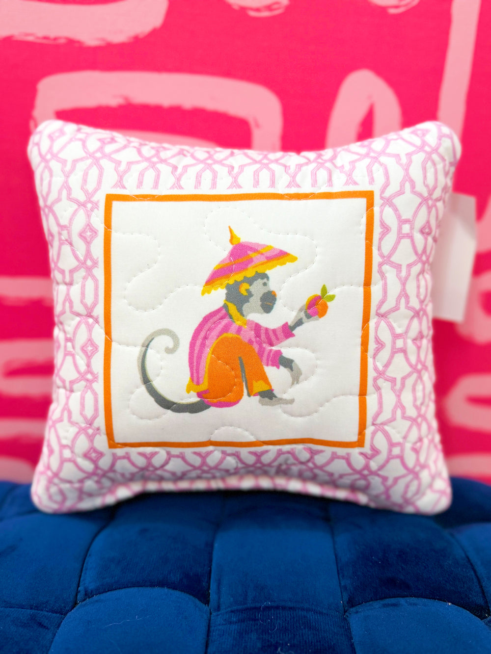 Framed Monkey 8x8 Quilted Pillow