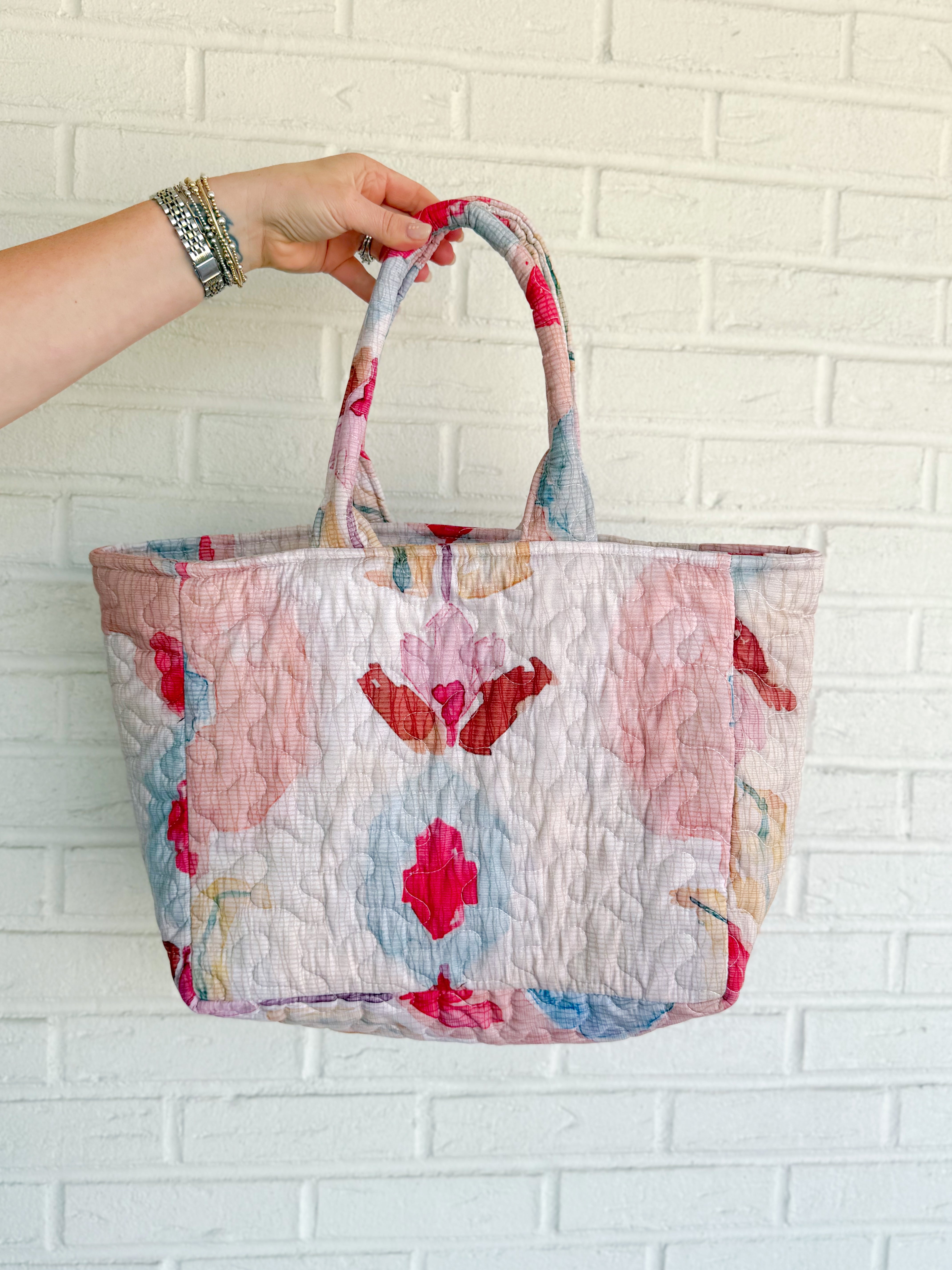 Jules Pink Quilted Handbag