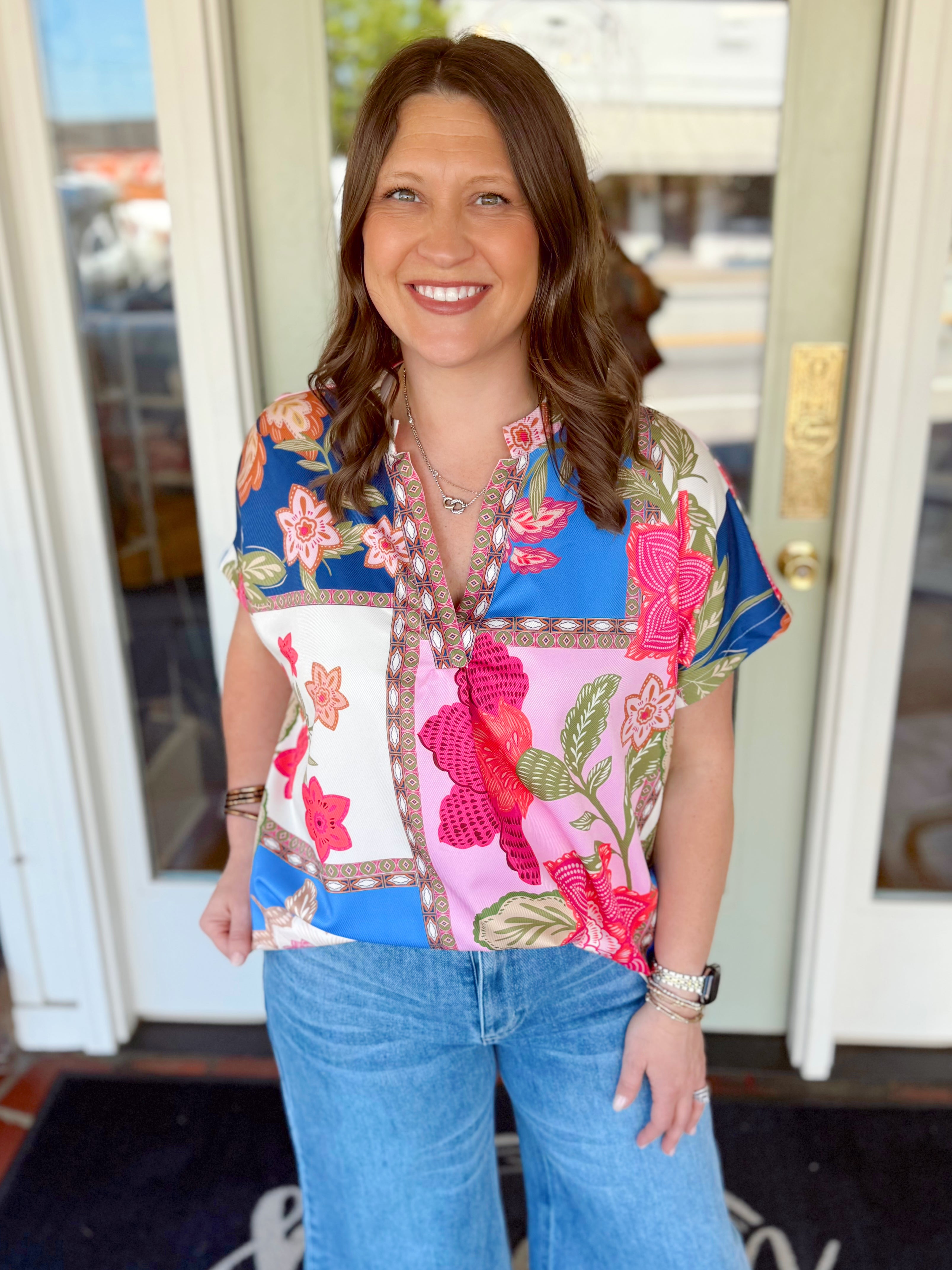 The Keri Floral Mix Top