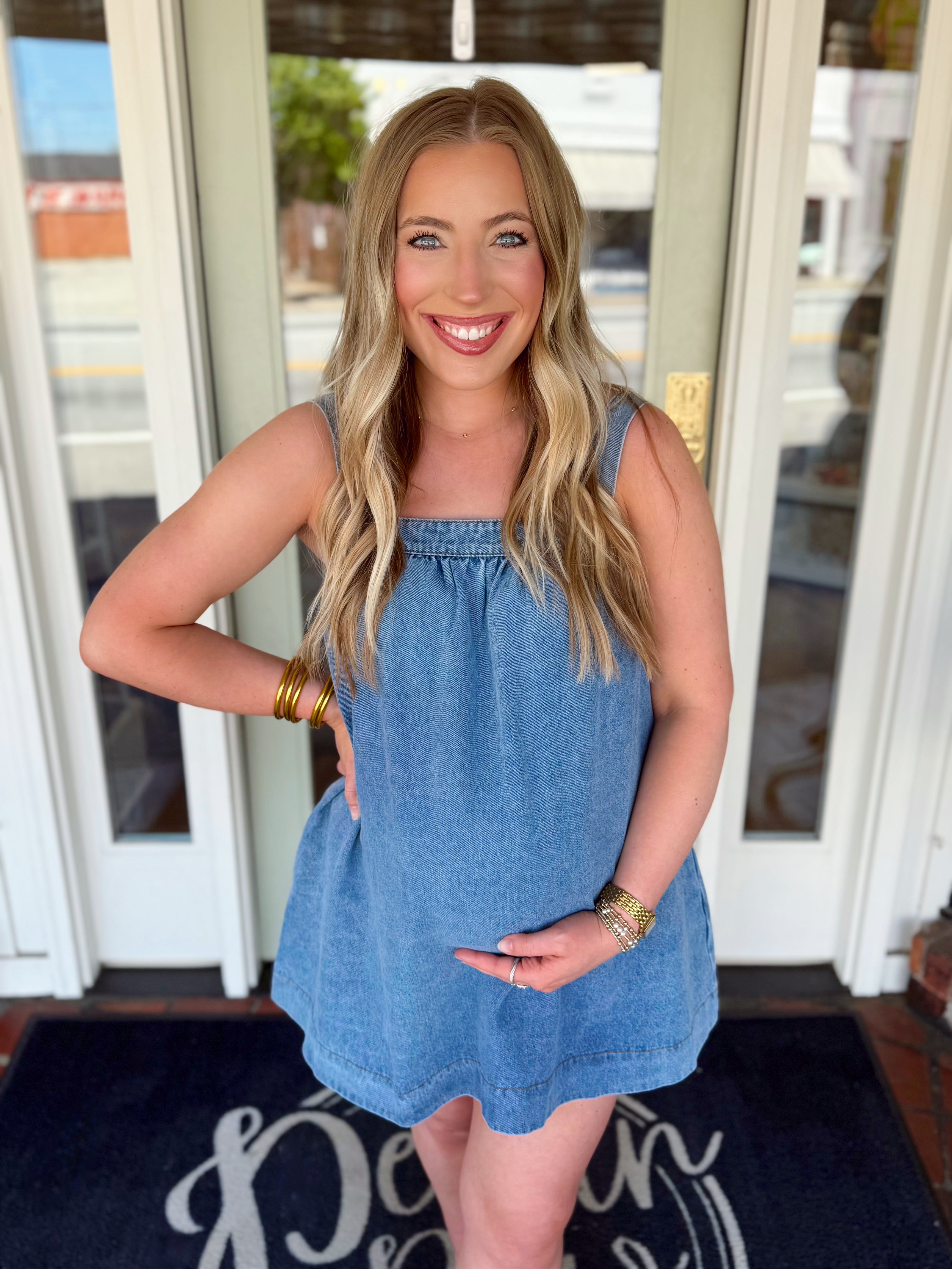 The Taylor Denim Flare Dress — Pecan Row