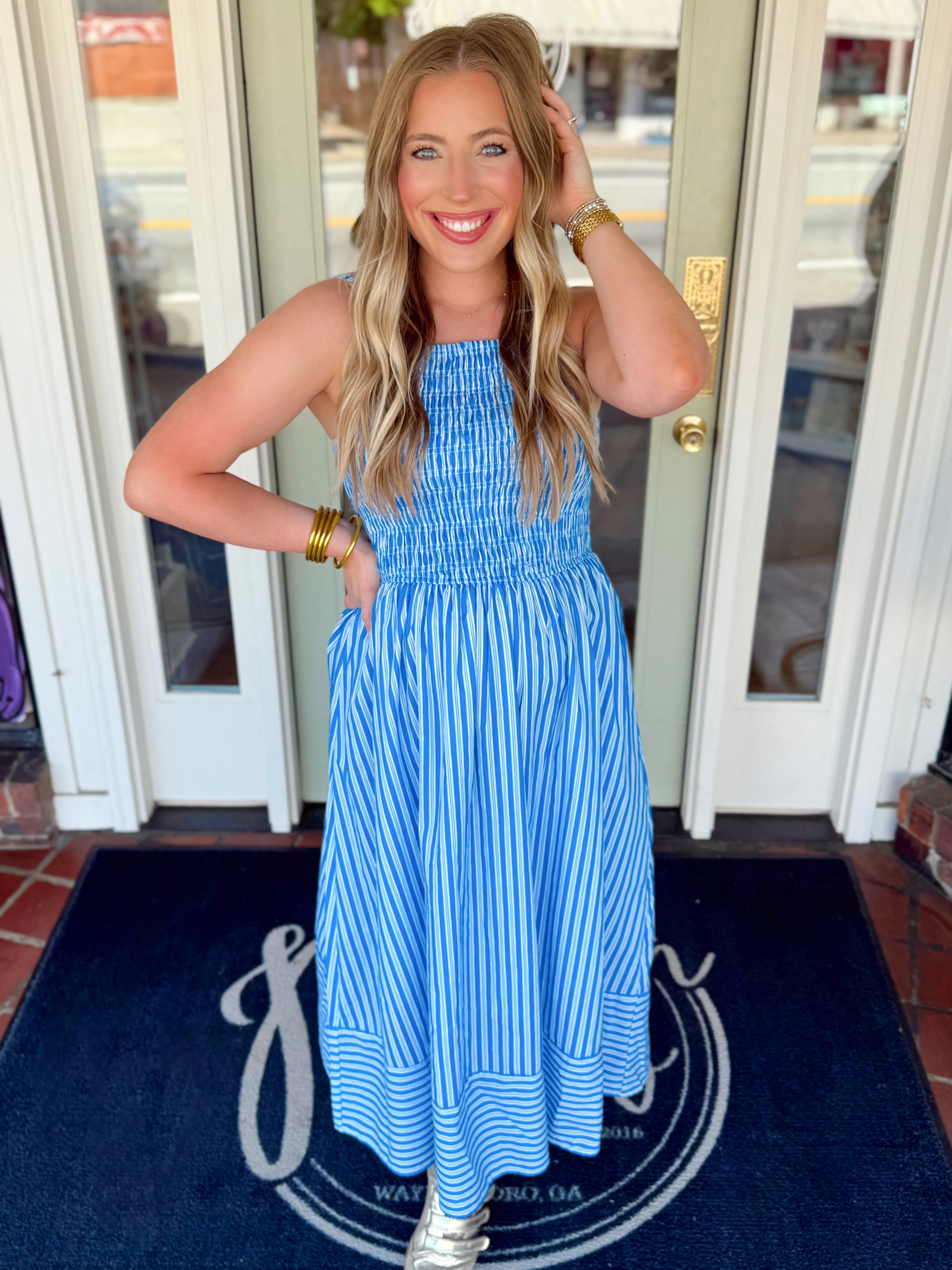 The Brooklin Striped Midi Dress