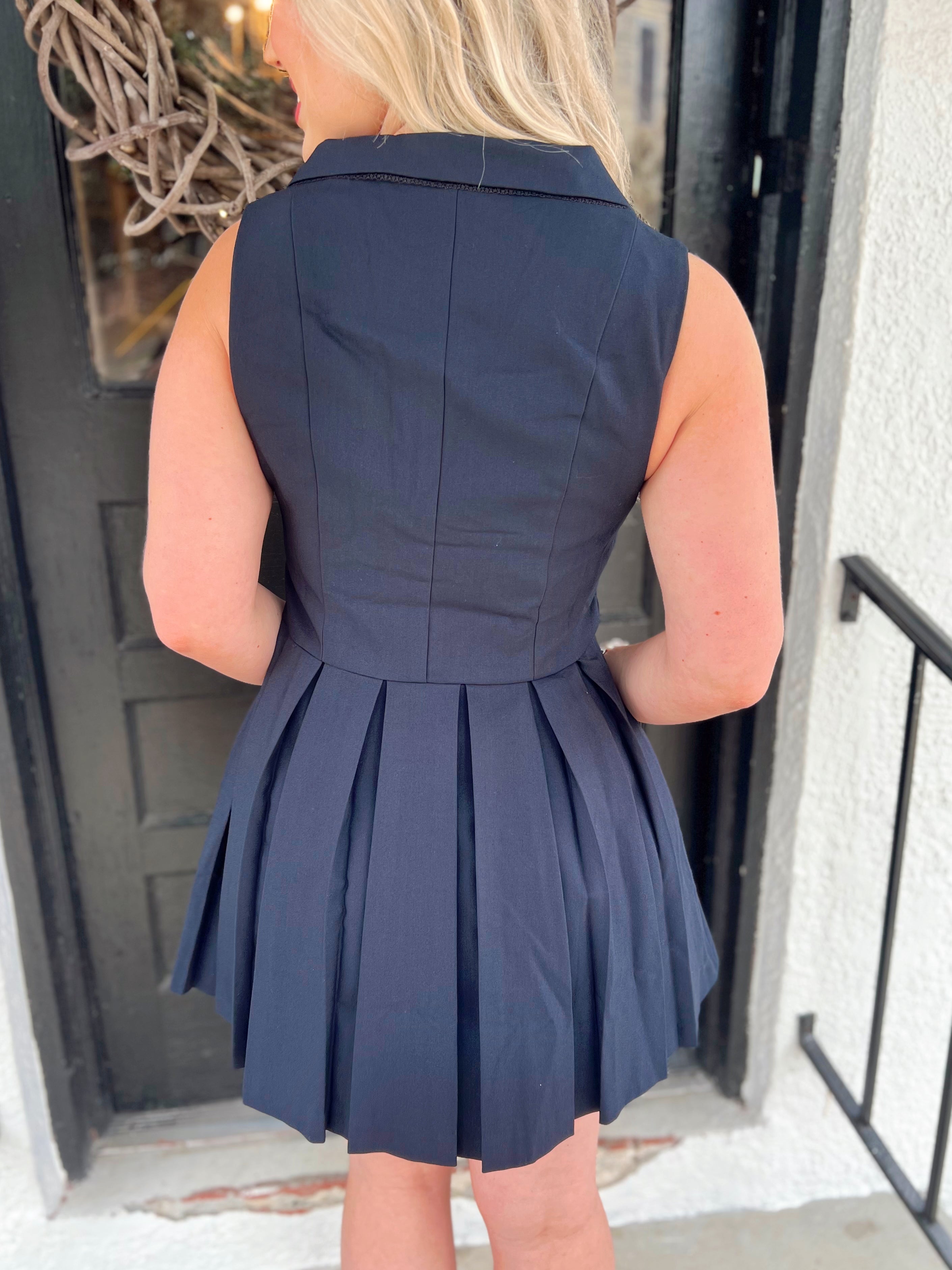 The Kathryn Pleated Mini Dress