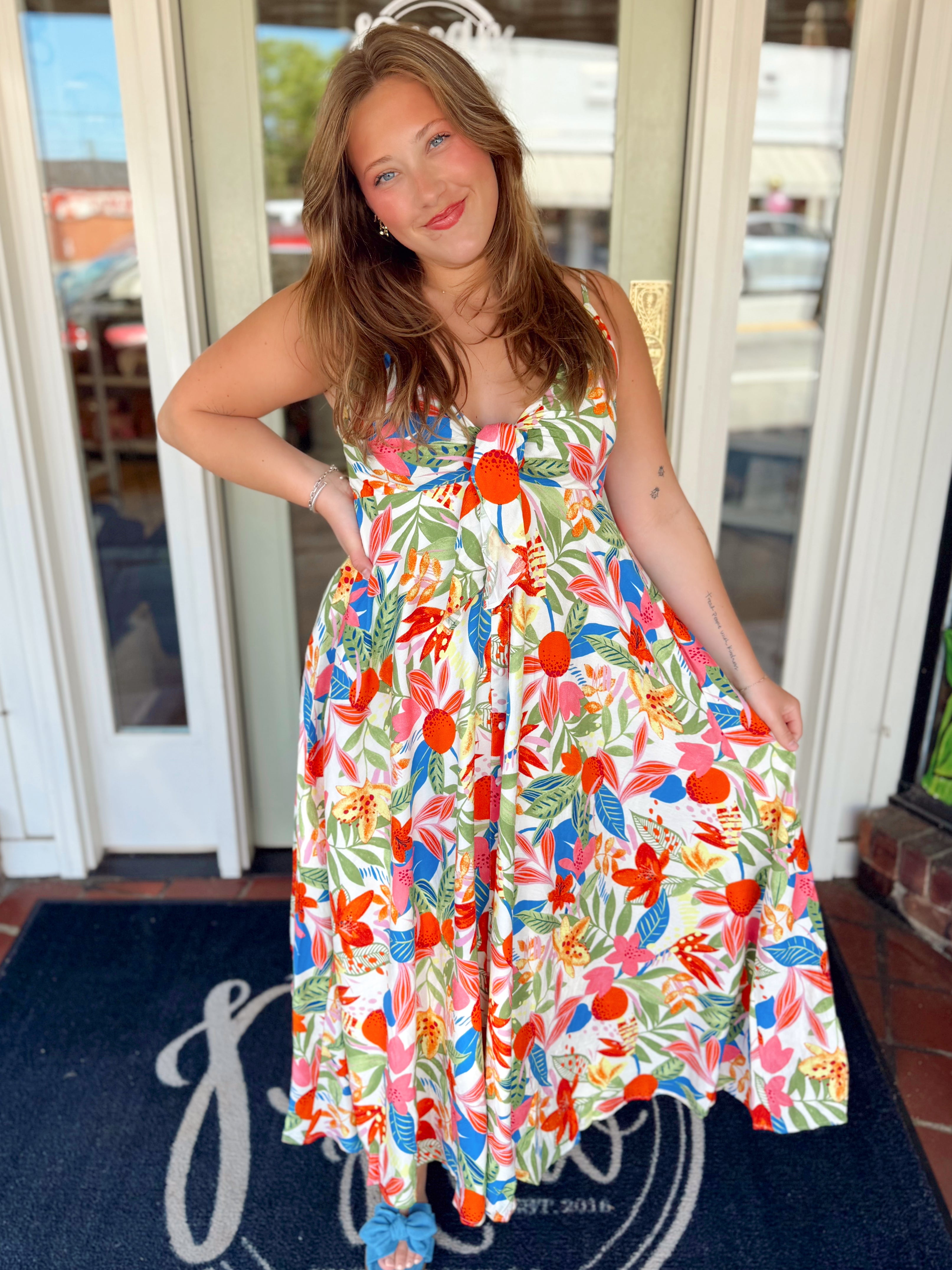 The Ella Floral Midi Dress