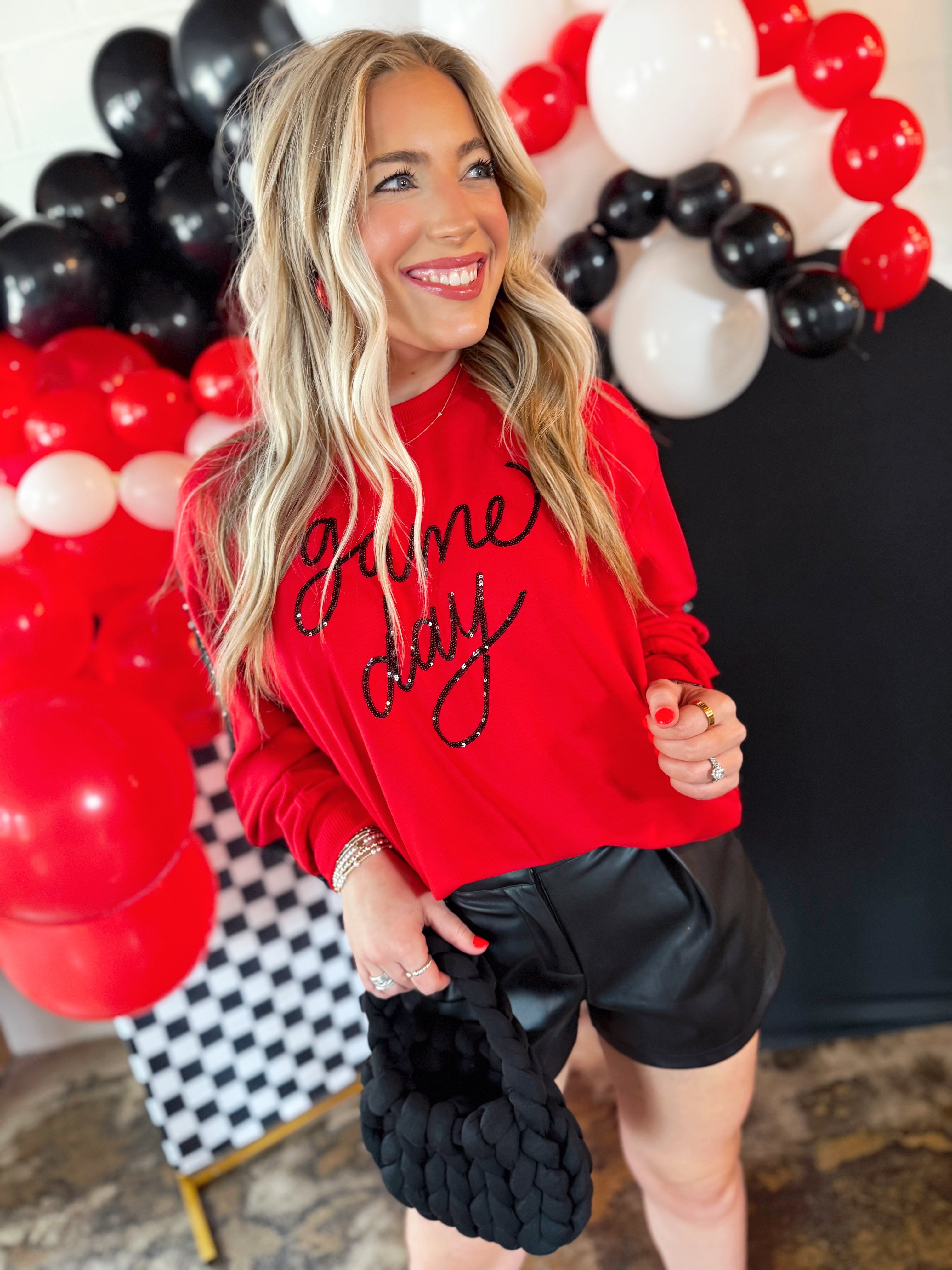 The Sarah Game Day Red & Black Sweatshirt