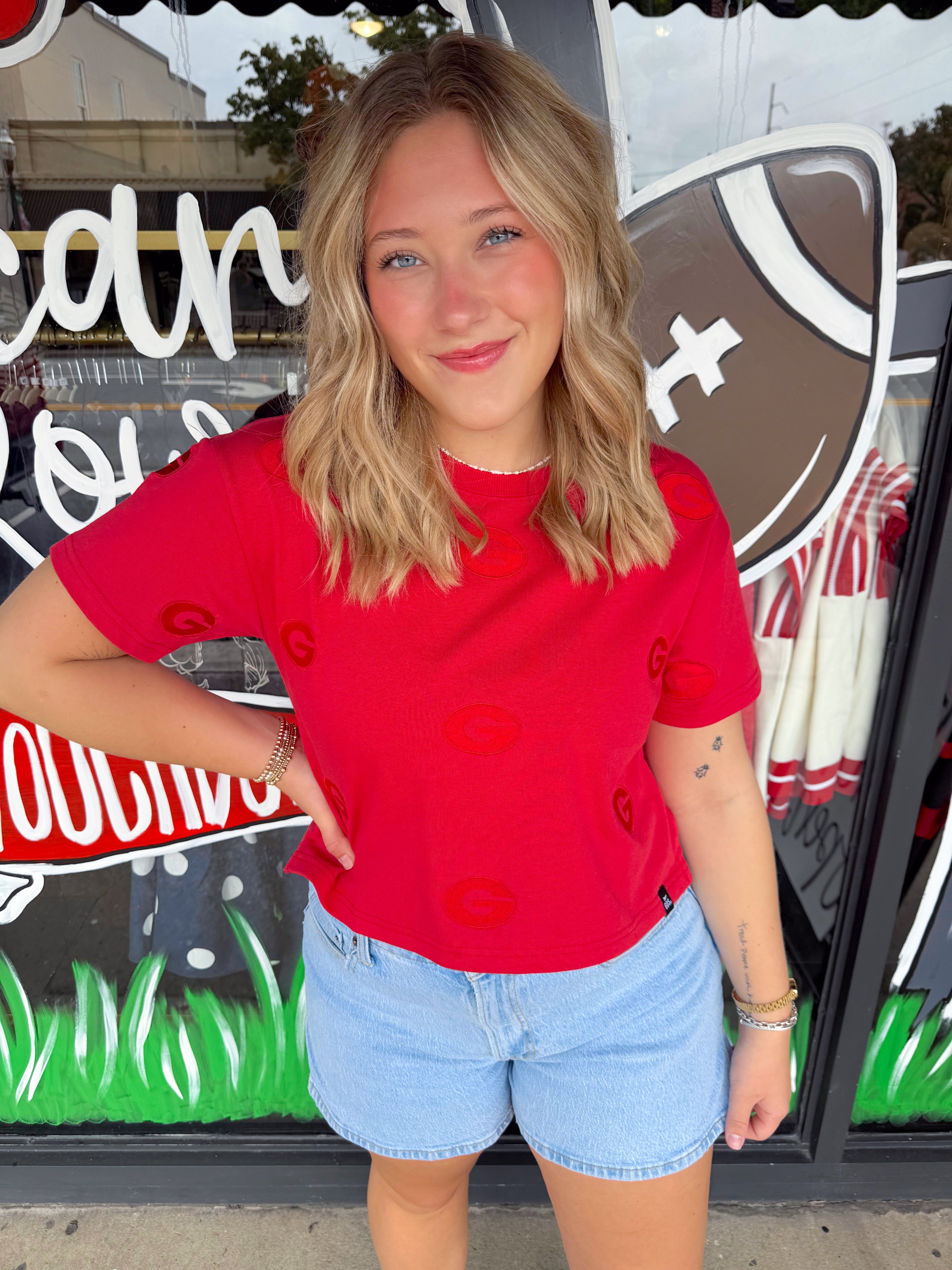 Georgia Repeat Heavyweight Cropped Tee