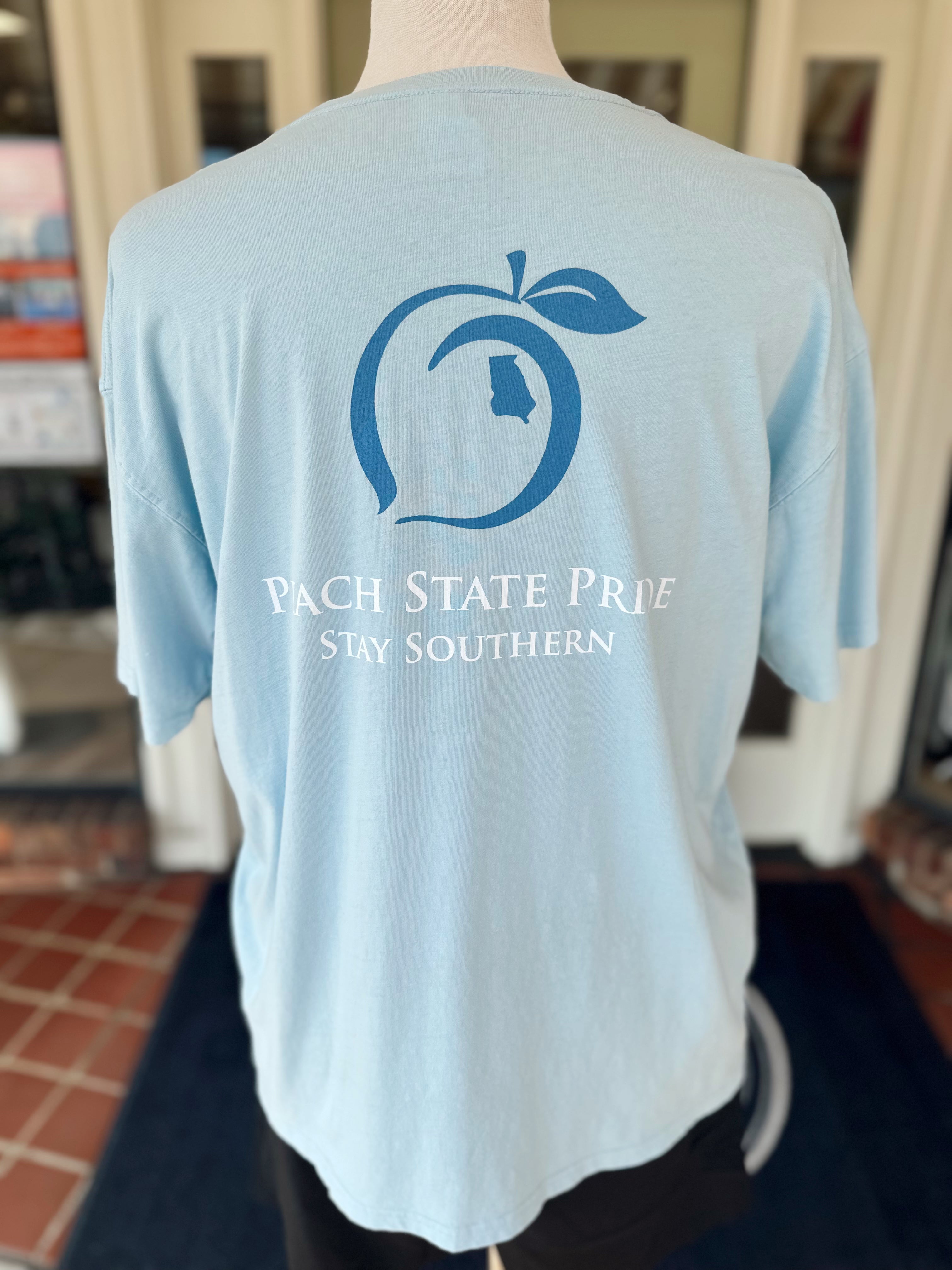 Logo Georgia Tee in Blue by Peach State Pride