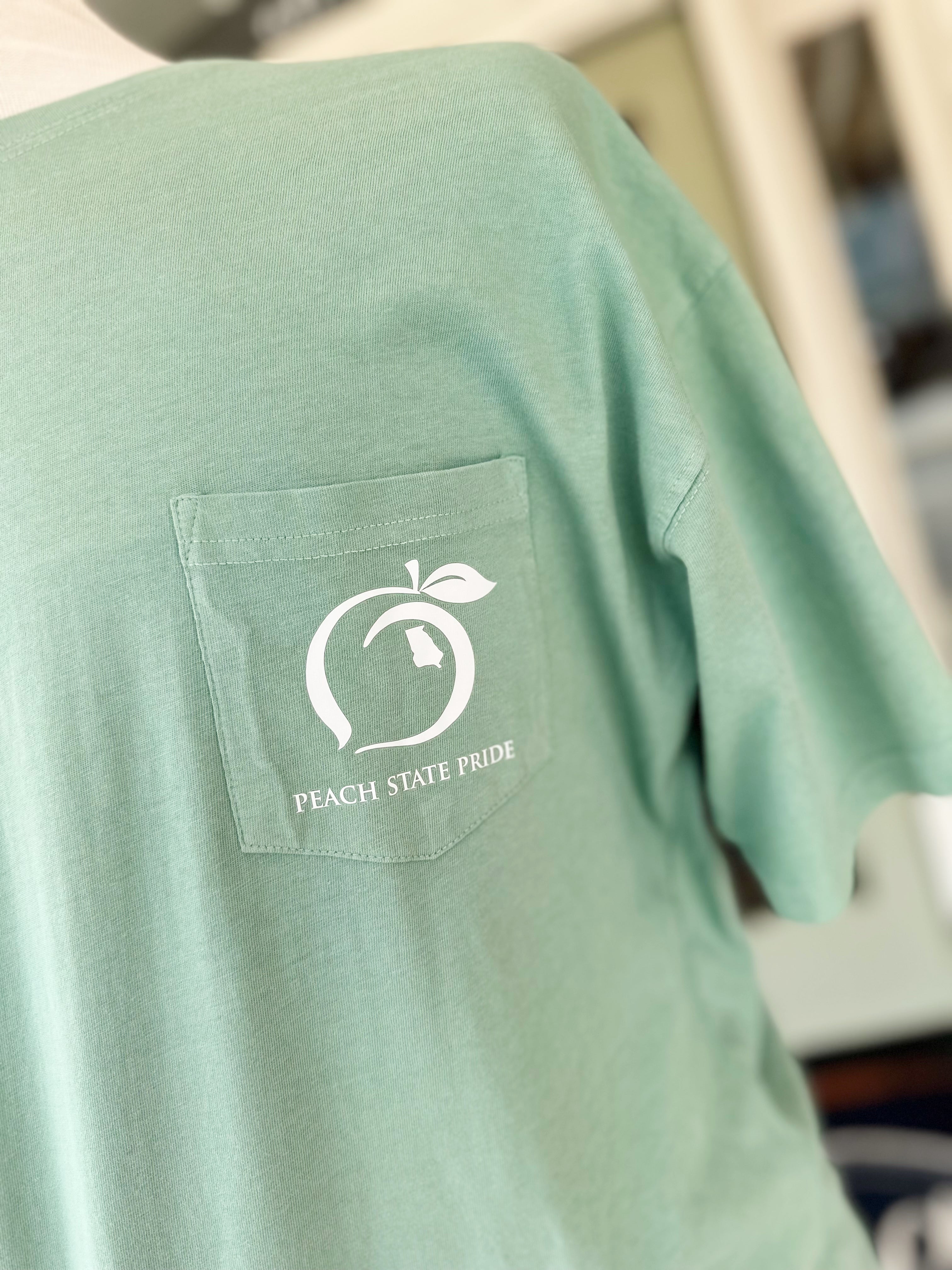 Logo Georgia Tee in Green by Peach State Pride