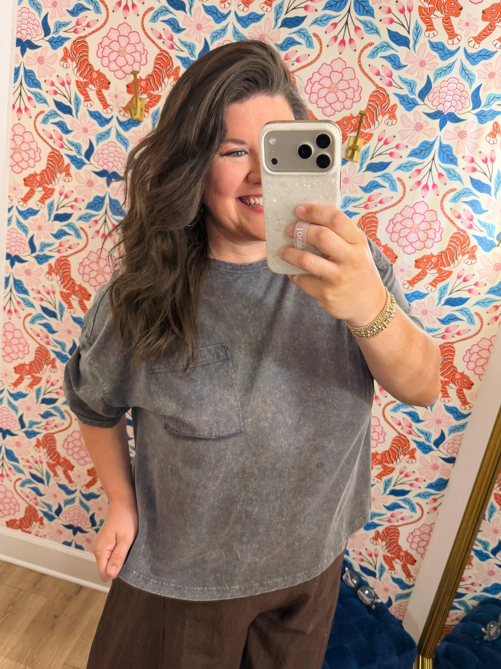 The Corrine Acid Wash Tee (1X-3X)