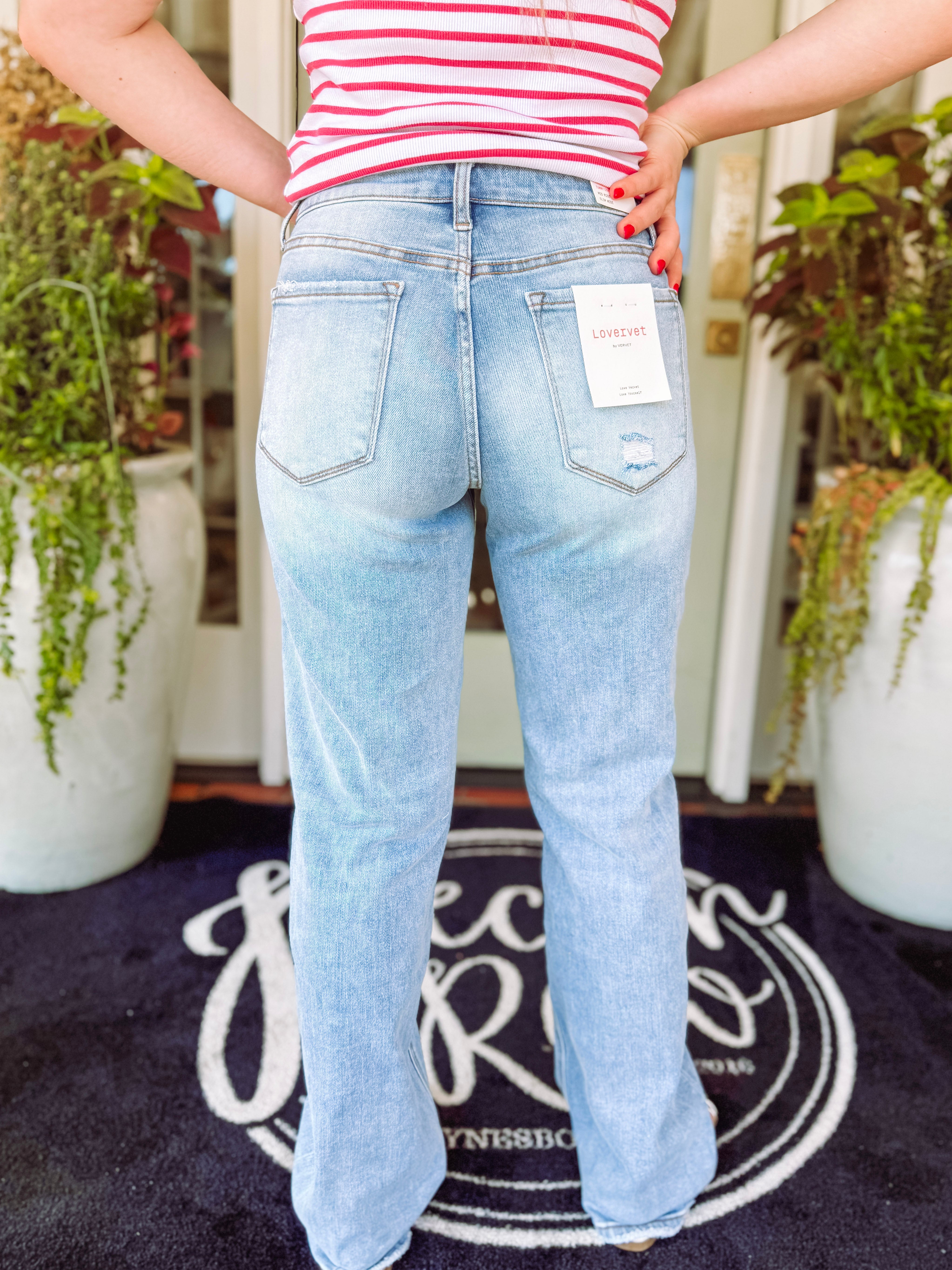 The Sara Mid Rise Slim Wide Jeans (26-32)