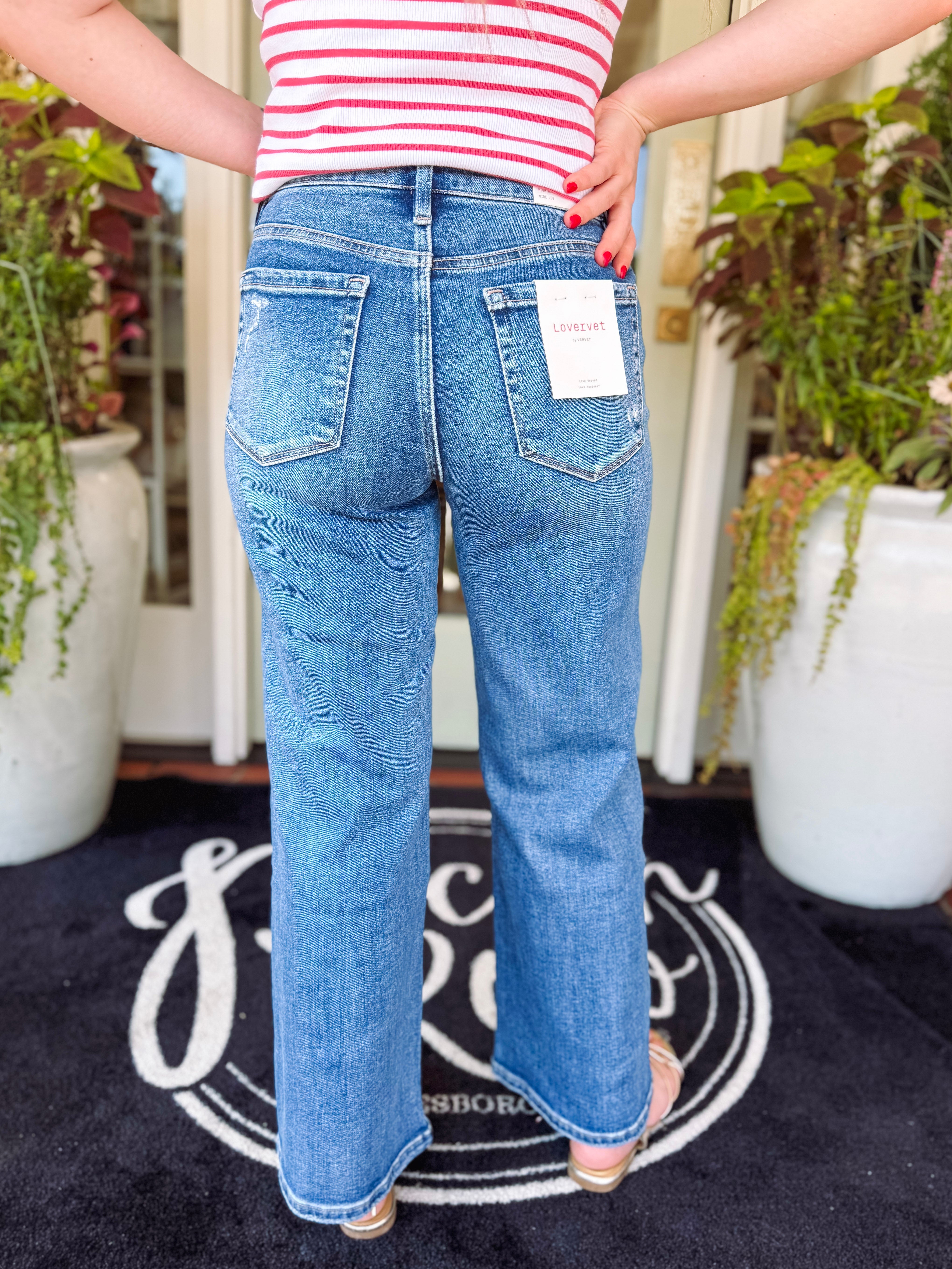The Caroline High Rise Ankle Wide Leg Jeans (24-32)