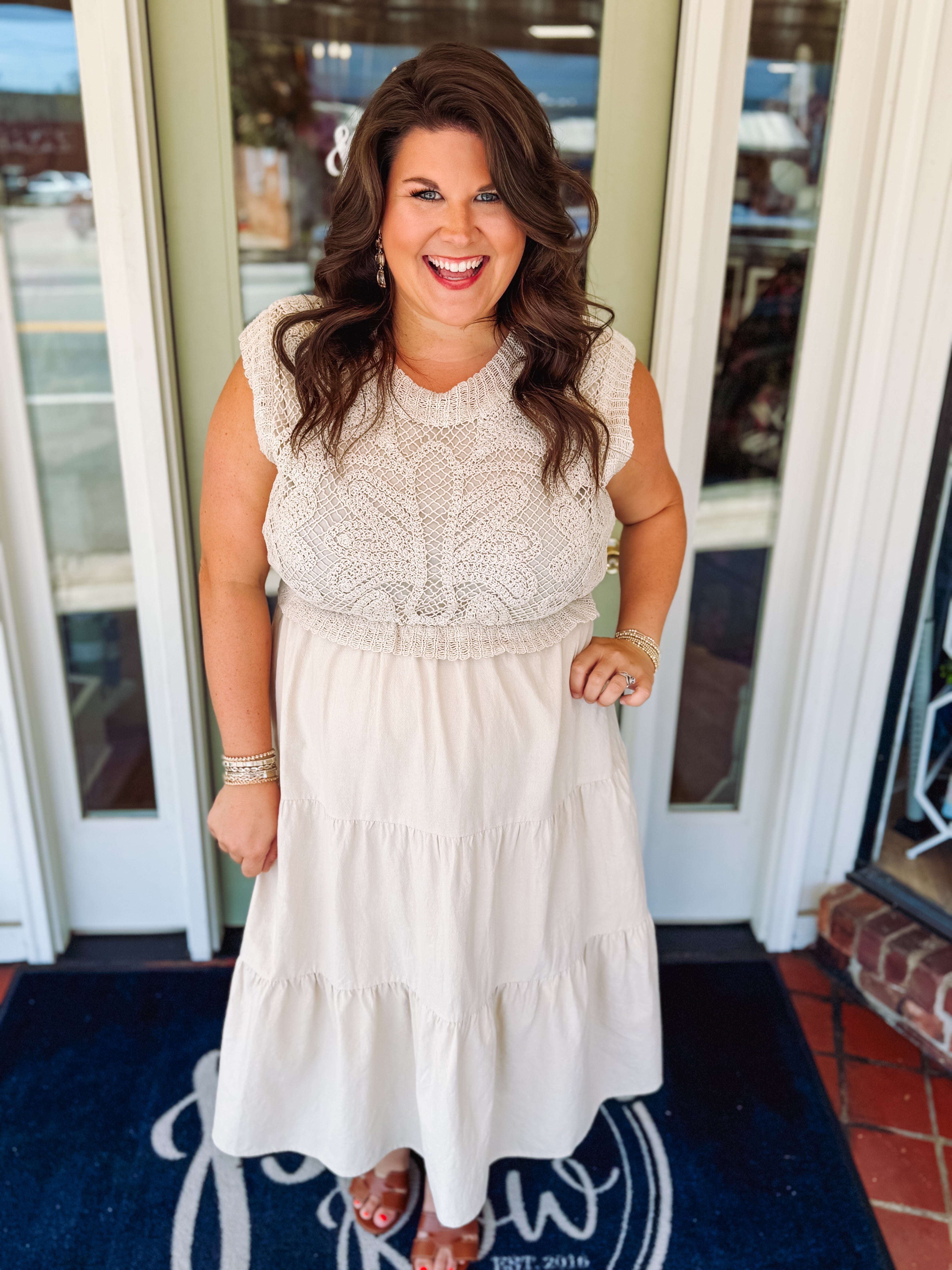 The Carmen Woven Sweater Maxi Dress