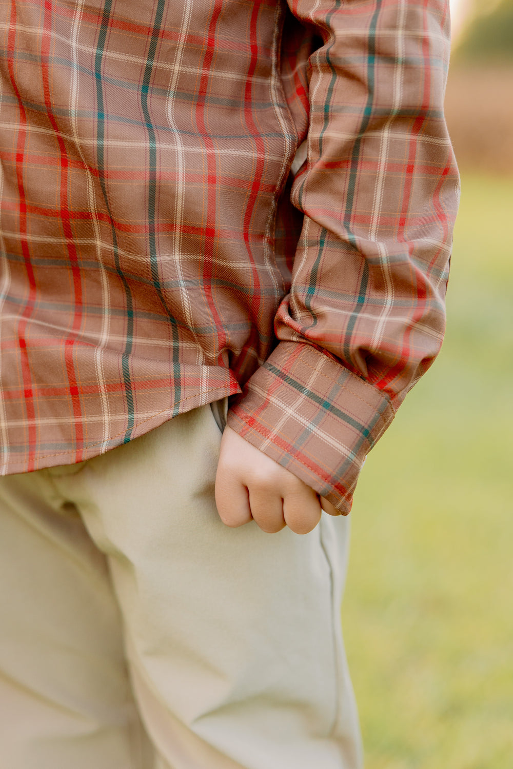 YOUTH Hadley Stretch Button Down in Owen Plaid by Southern Point Co.
