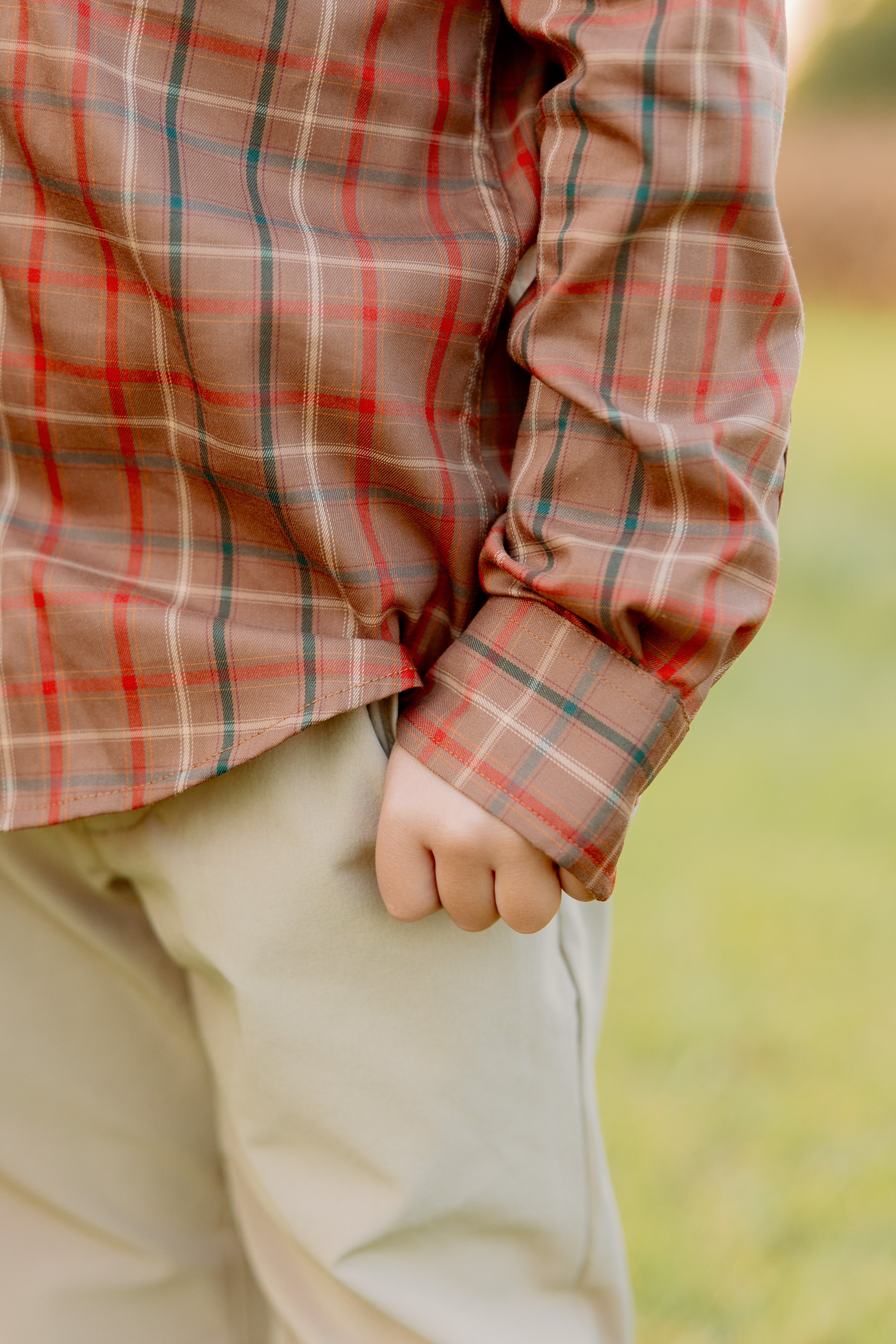 YOUTH Hadley Stretch Button Down in Owen Plaid by Southern Point Co.