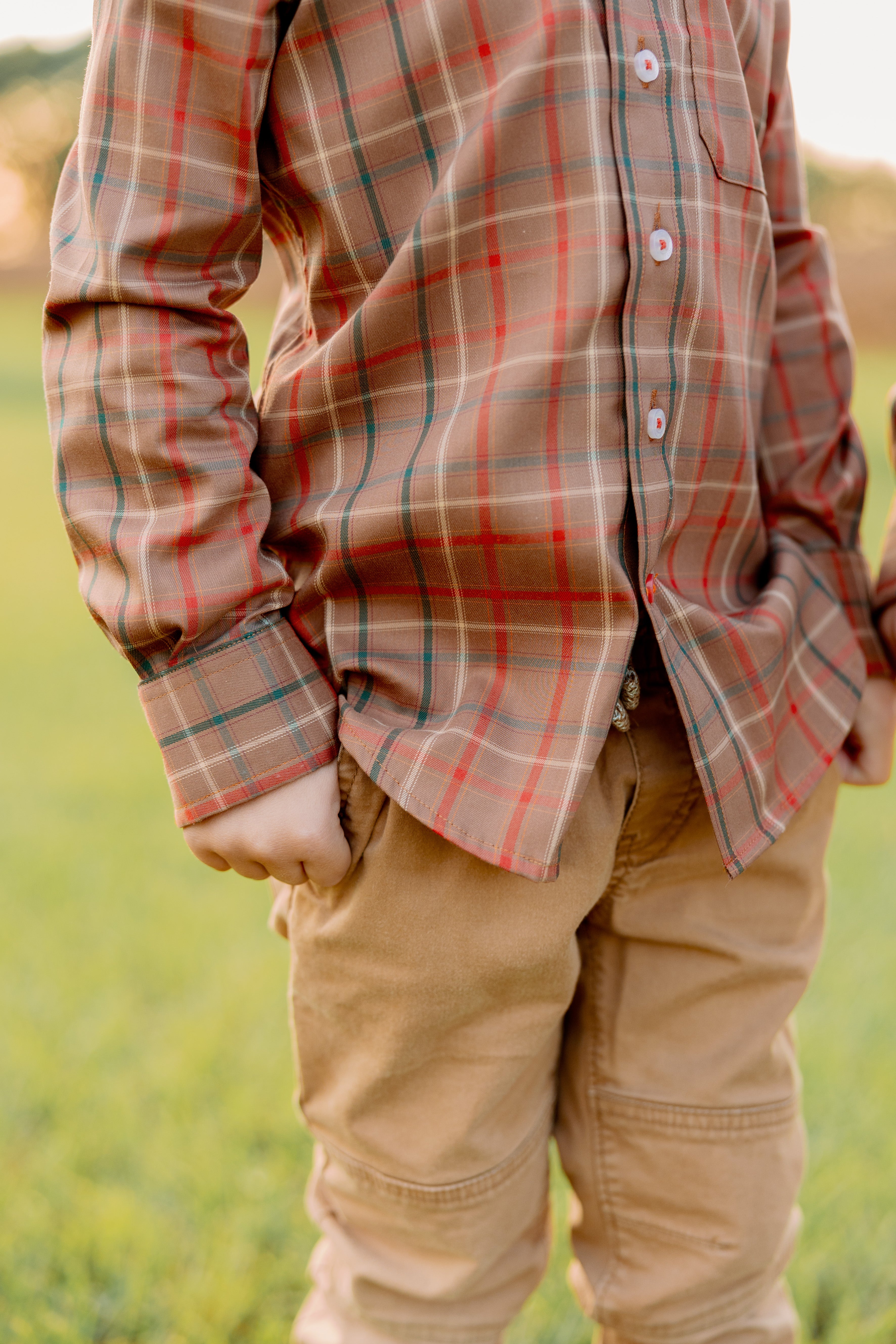 YOUTH Hadley Stretch Button Down in Owen Plaid by Southern Point Co.
