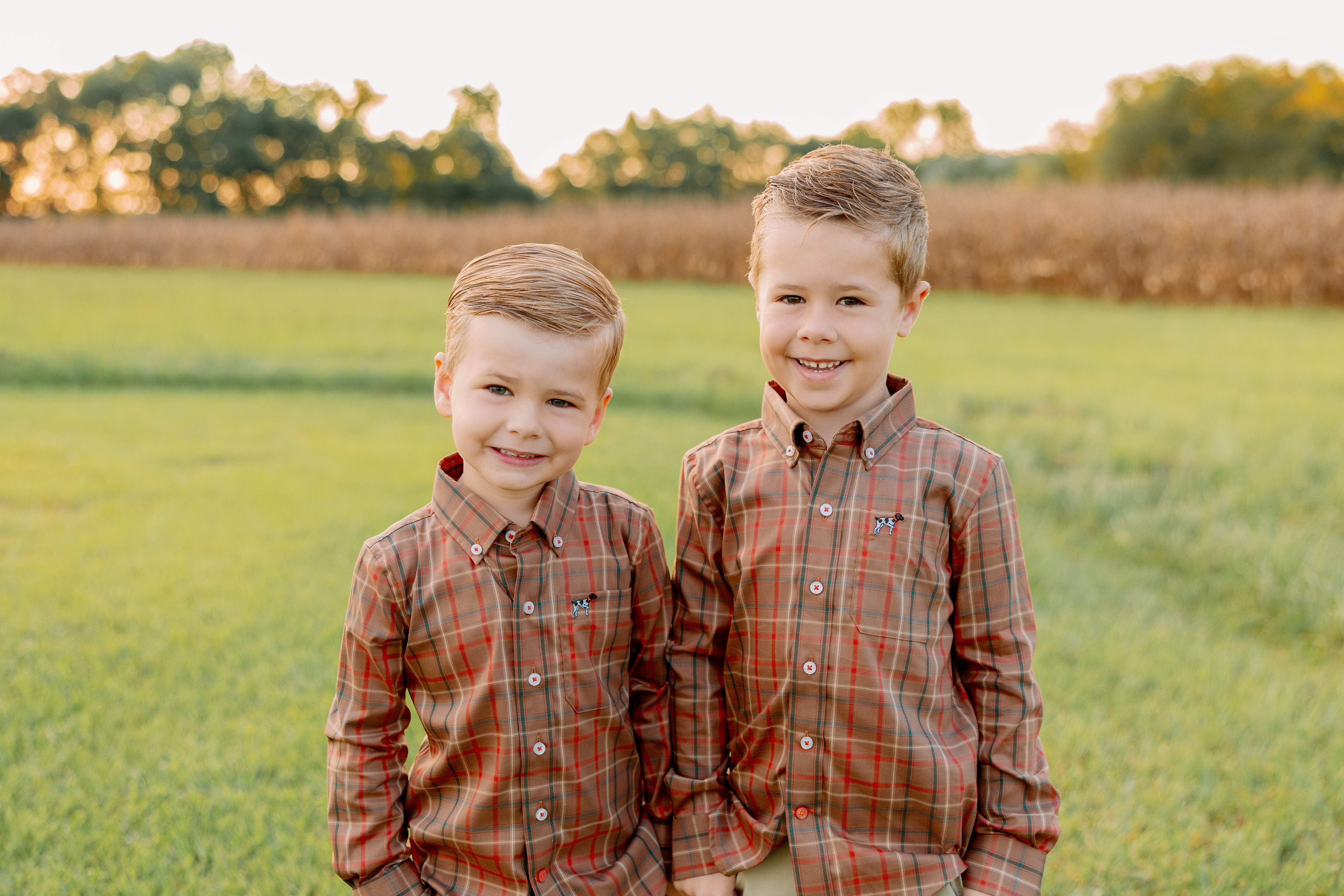 YOUTH Hadley Stretch Button Down in Owen Plaid by Southern Point Co.