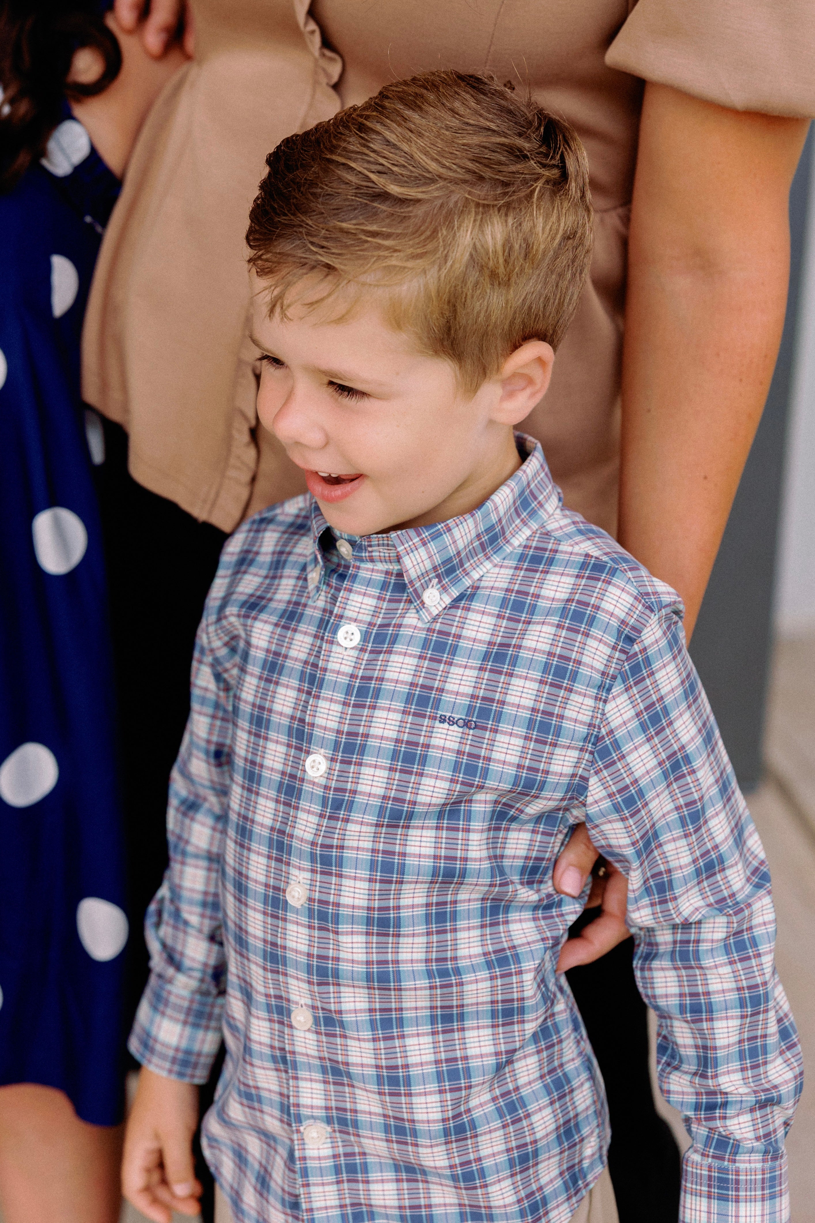 YOUTH Edmonton Plaid Button Down in Coastline by Southern Shirt Co.