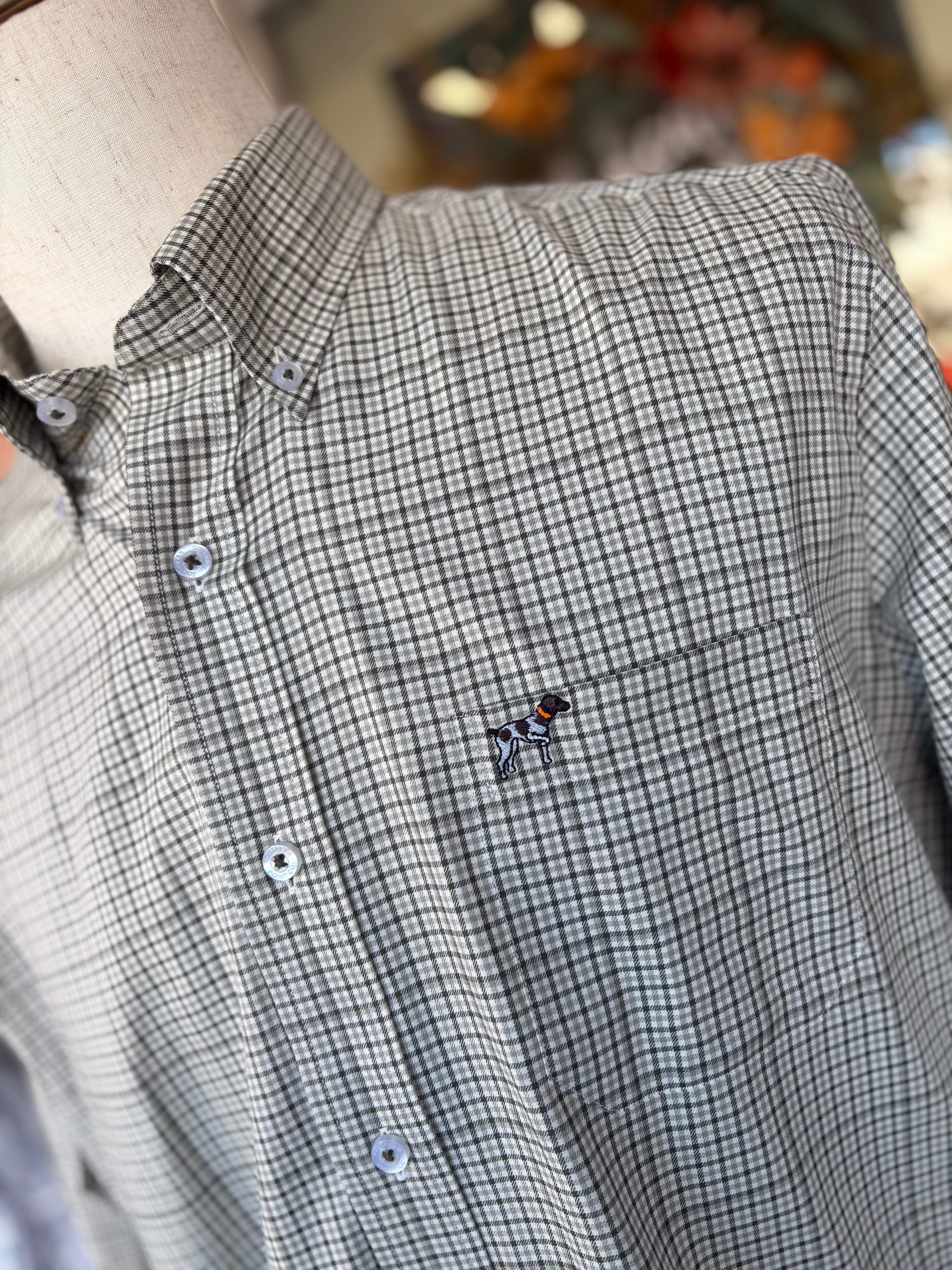 Hadley Vintage Long Sleeve Button Down in Harper Houndstooth Cream