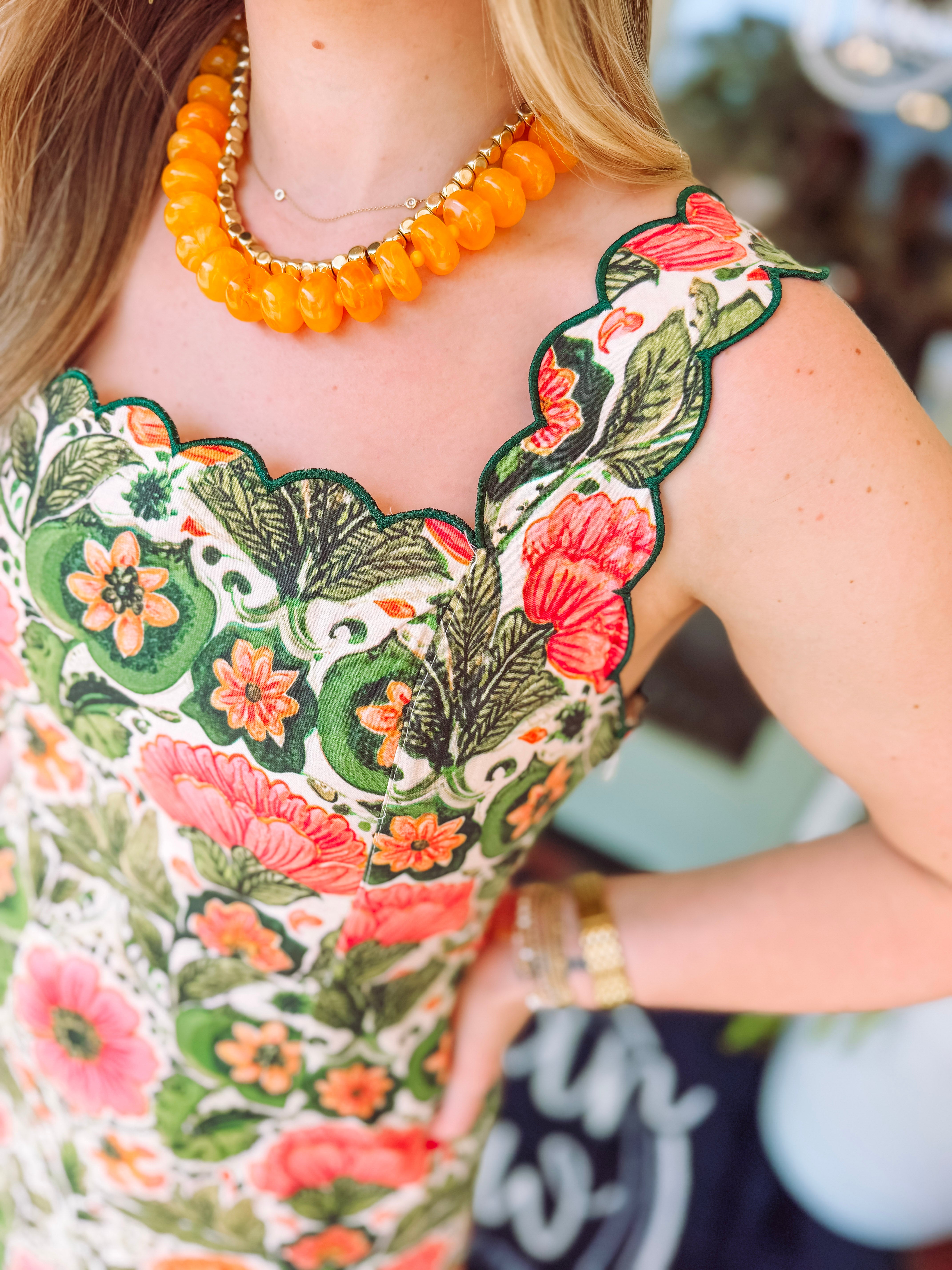 The Julie Scalloped Trimmed Midi Dress (S-L)