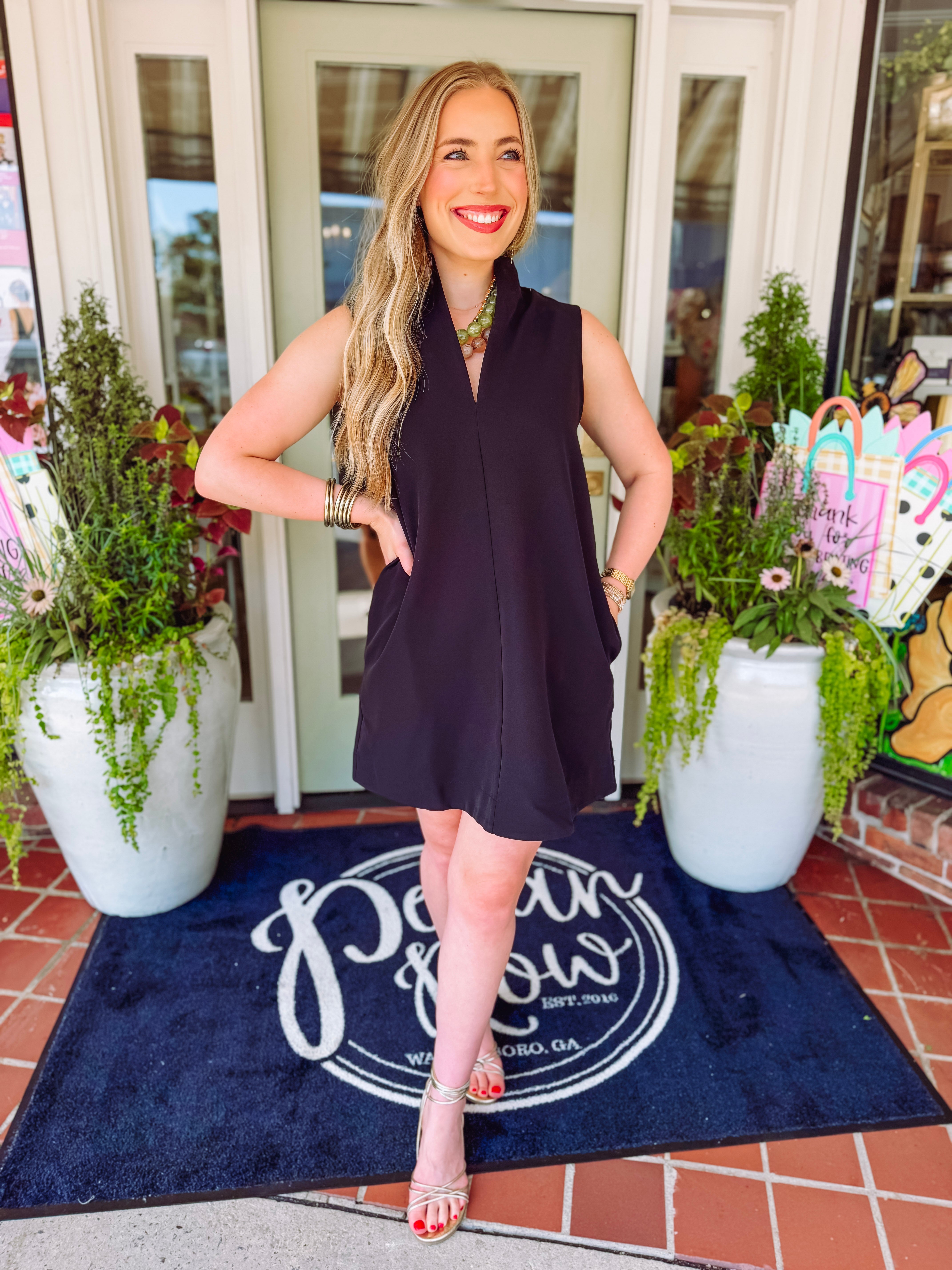 The Denise Stand Collar V Neck Dress (S-L)