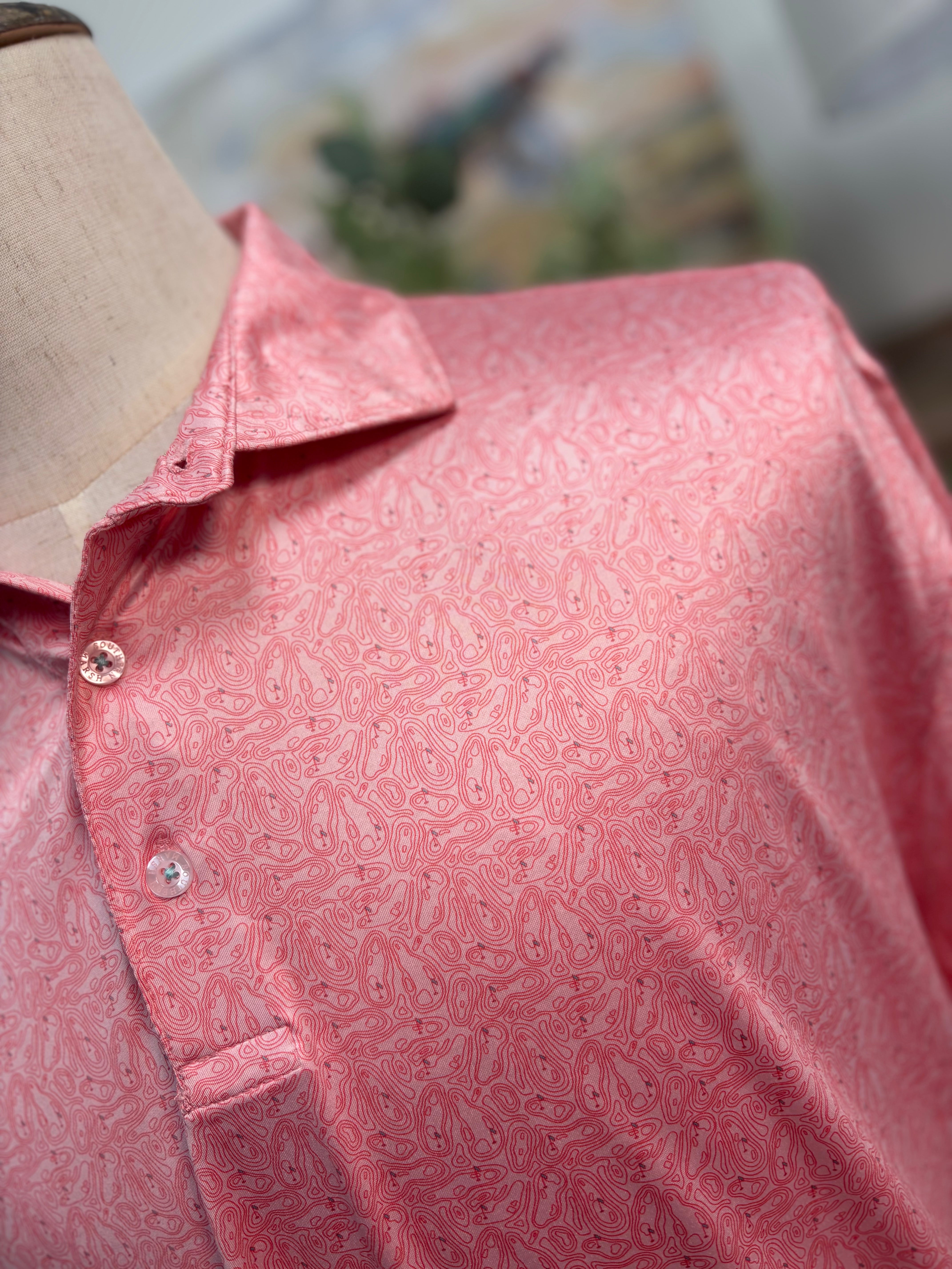 Greens in Regulation Flyline Performance Polo in Azalea by Southern Marsh